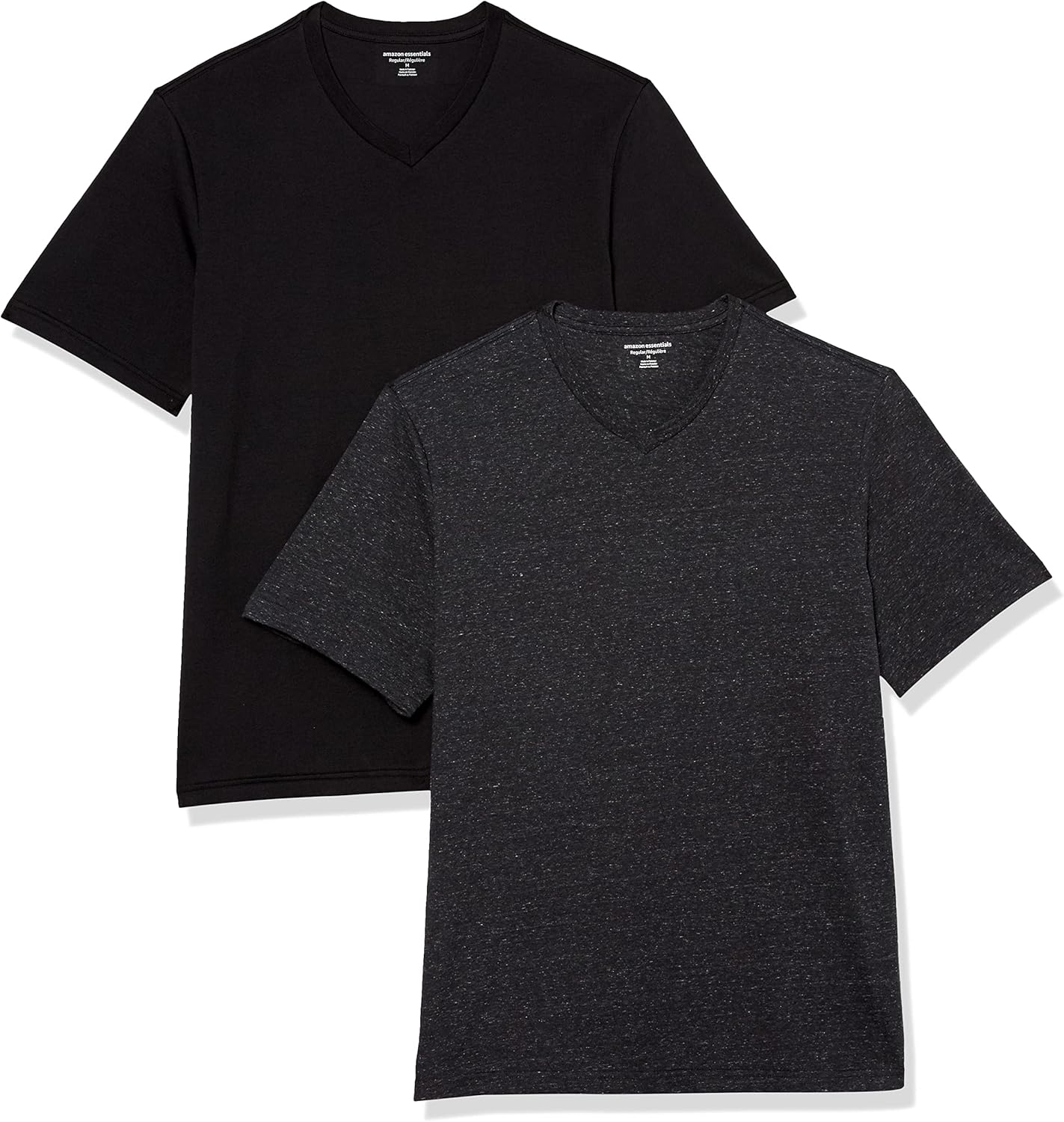 Amazon Essentials Men's Short-Sleeve V-Neck T-Shirts, Pack of 2