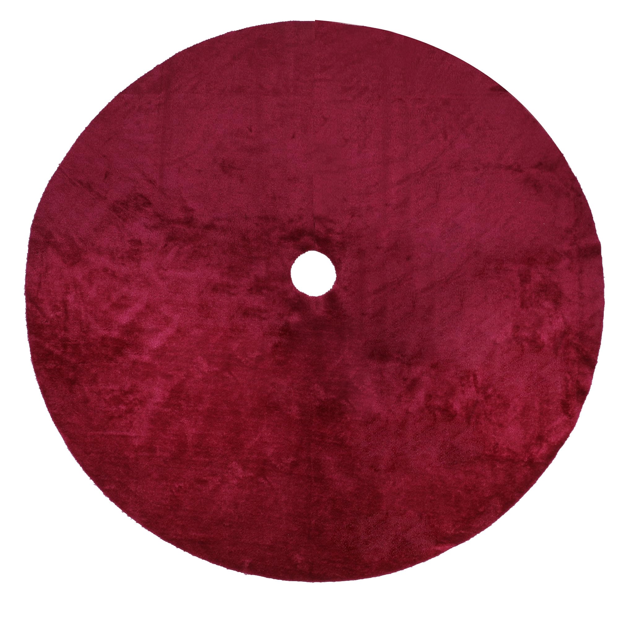 Christmas Tree Skirt 56 inch, Wine Red Plush Christmas Tree Skirt, for Family Christmas Decoration, Christmas Party Decoration(Wine Red?Large)