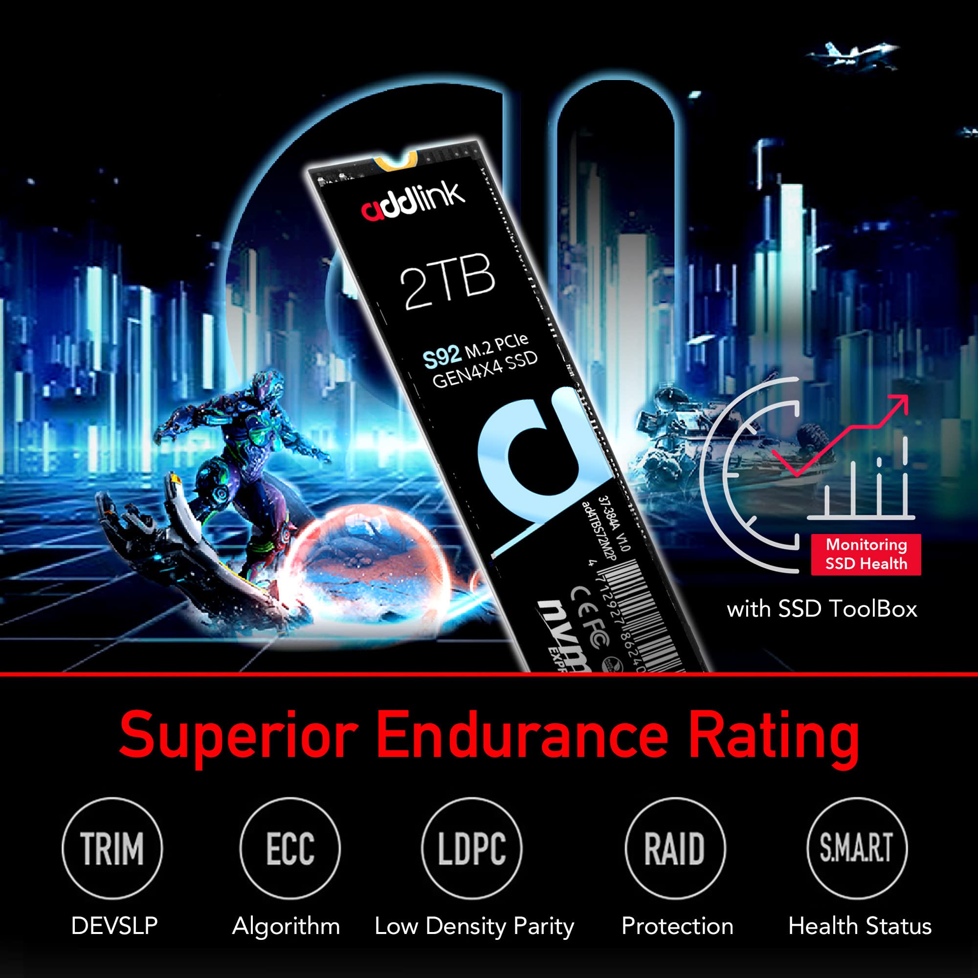 Amazon | addlink M.2 SSD 2TB S92 up to 4,900MB/s | Addlink | 内蔵