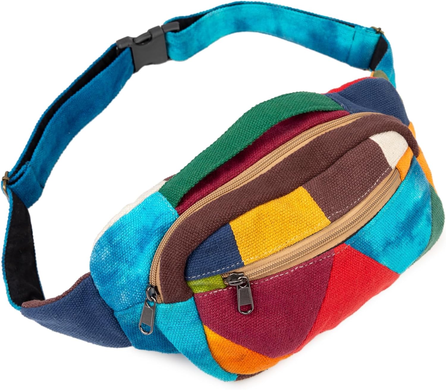 Freakmandu Eco-Friendly Boho Hippie Style Hemp Fanny Pack White Hip Waist Bag for Hiking Running Jogging - Image 2