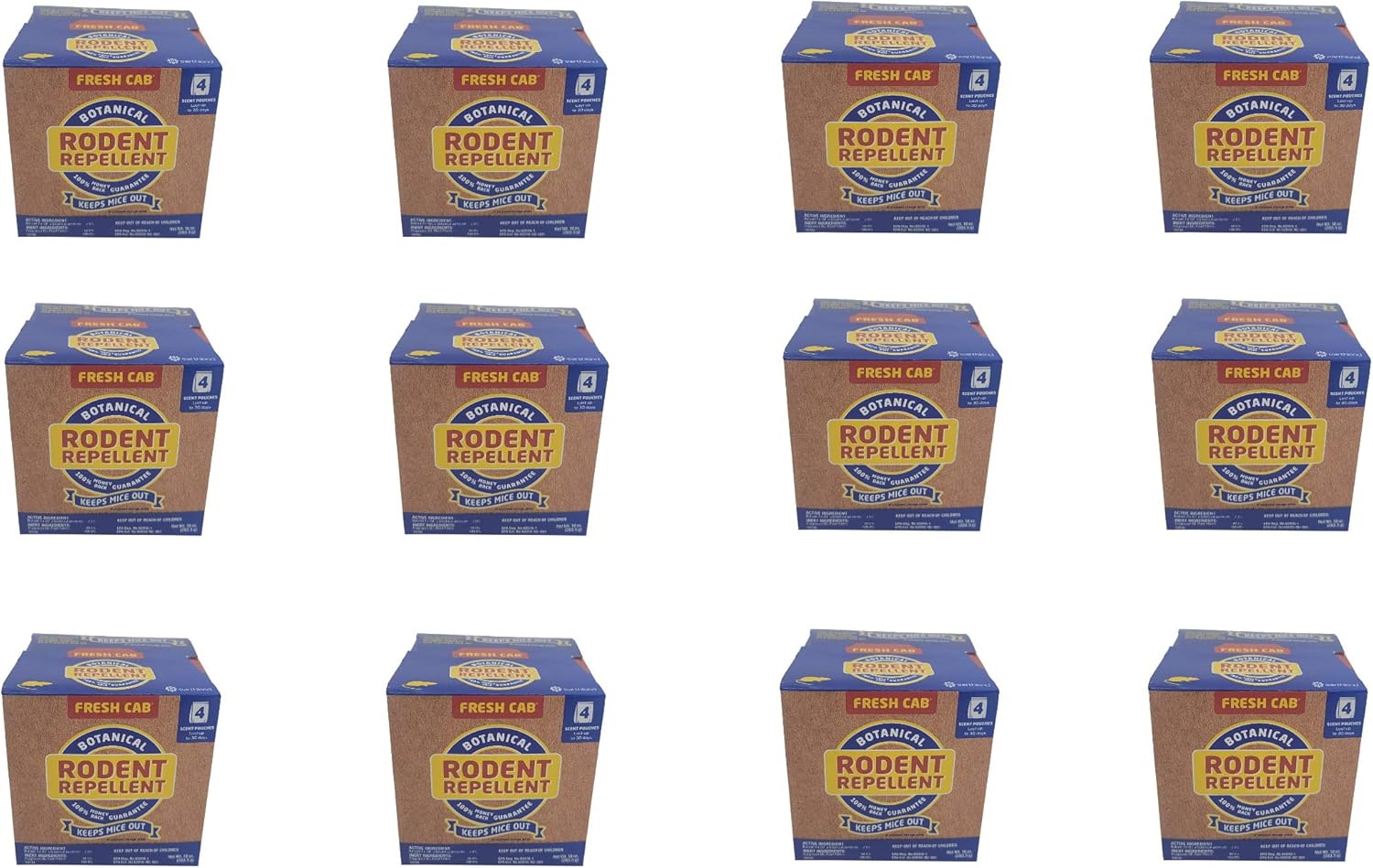 Fresh Cab Botanical Rodent Repellent 48 Scent Pouches EPA Registered