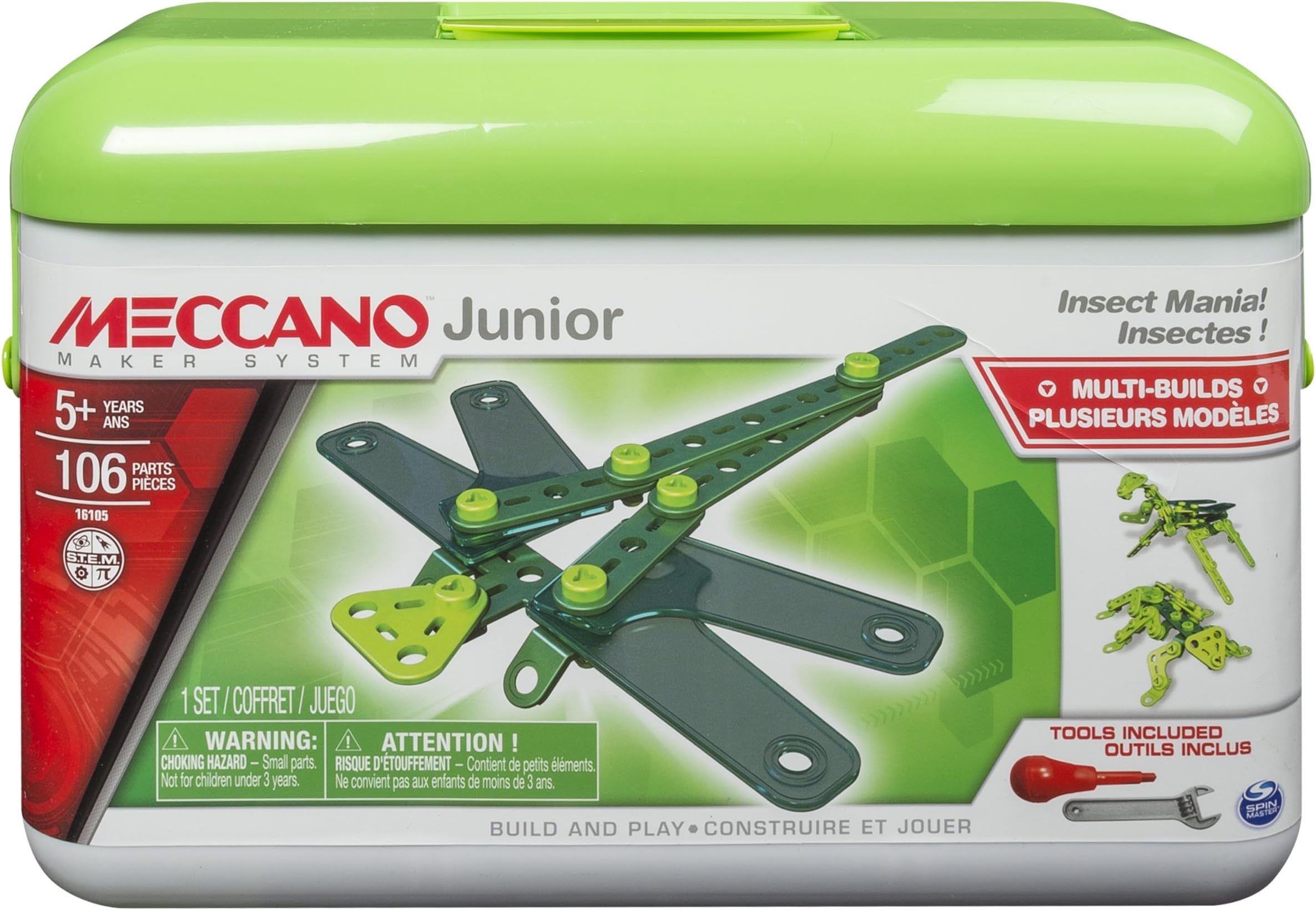 MECCANOErector Junior Toolbox, Insect Mania, 4 Model Building Kit