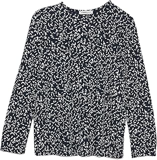 تيشرت منقوش بأكمام طويلة ورقبة دائرية للنساء من ال سي وايكيكي