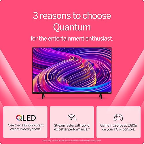 Miniatura 4 de VIZIO Smart TV Quantum 4K QLED HDR de 43 pulgadas con Dolby Vision HDR, 120fps 1080p PC Gaming, WiFi 6, compatible con auriculares Bluetooth, Apple
