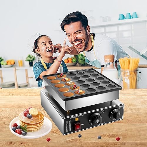 Miniatura 6 de Mini panqueques holandés de 110 V, 50 piezas eléctrico antiadherente para panqueques de 1800 W, 1.6 pulgadas, máquina comercial para hacer