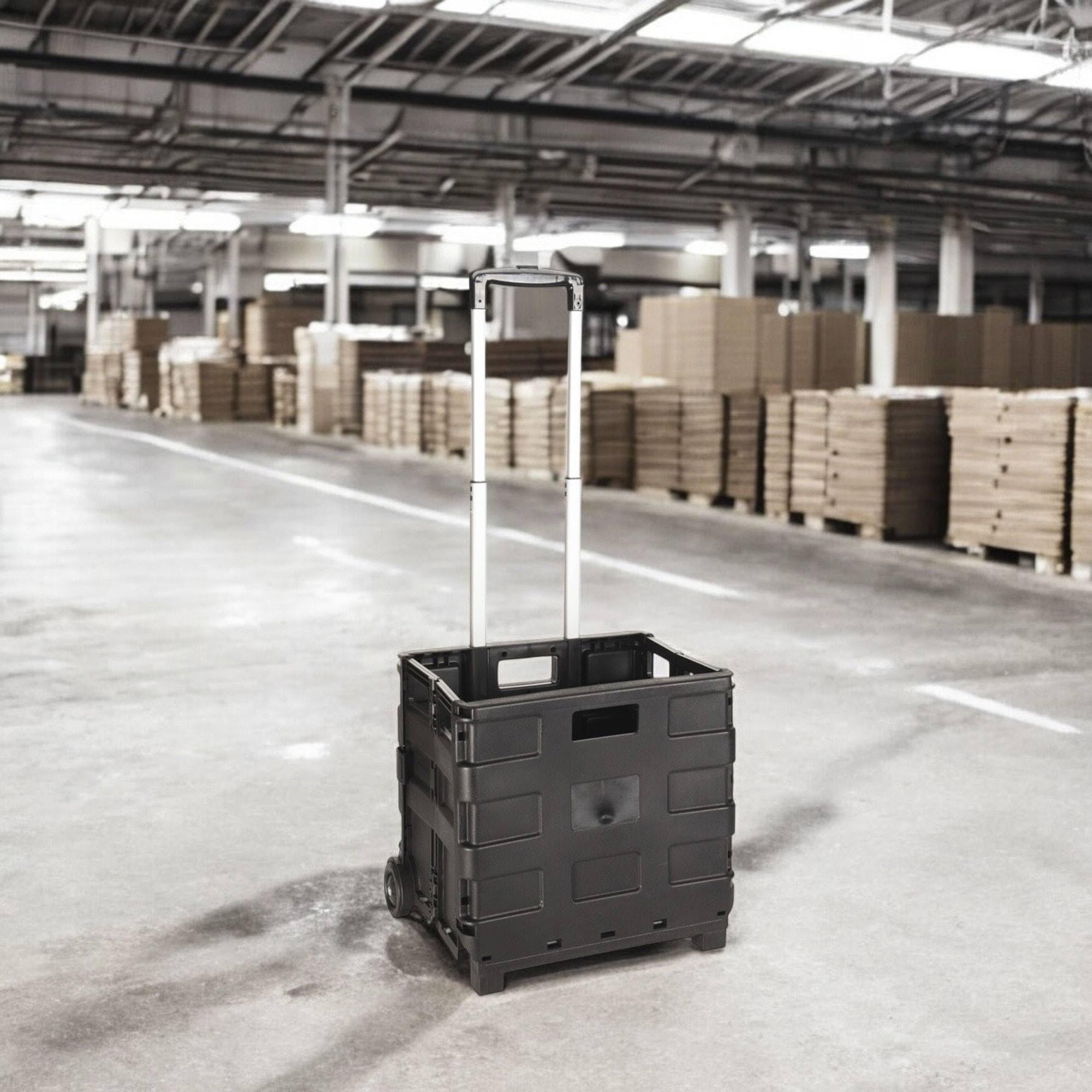 Trolley de Aluminio con Caja Plegable Negro