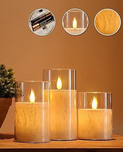 Miniatura 4 de ACROSS Velas sin llama que cambian de color con control remoto, velas LED con temporizador, velas LED de 4, 5, 6 pulgadas, juego de 3 velas para