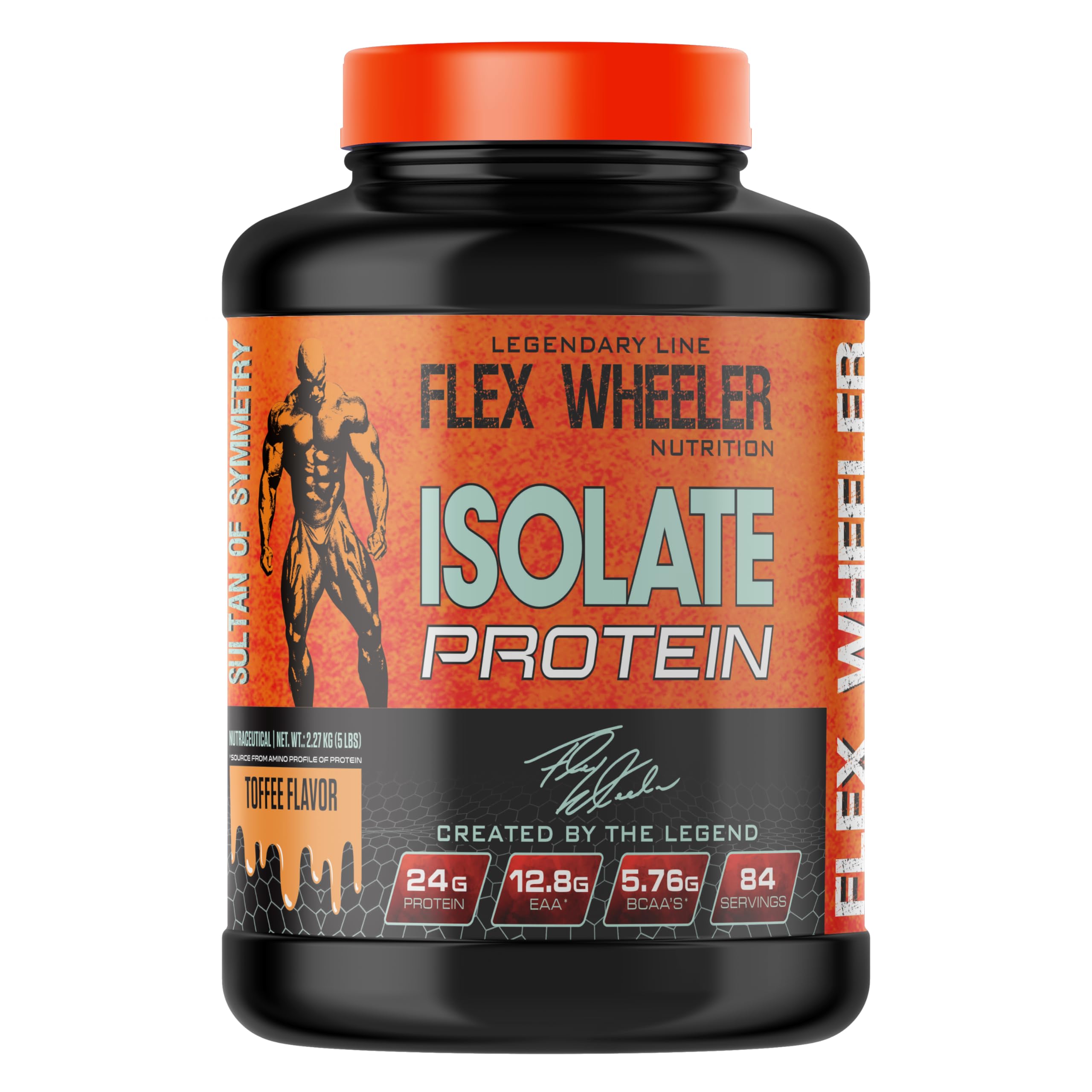 [BRSROBAHAAMQK33D] Flex Wheeler Nutrition Isolate Protein Powder - 5 lbs (2.7kg) | Premium Pure Whey Isolate | Fast Absorption & Muscle Recovery | Toffee Flavor