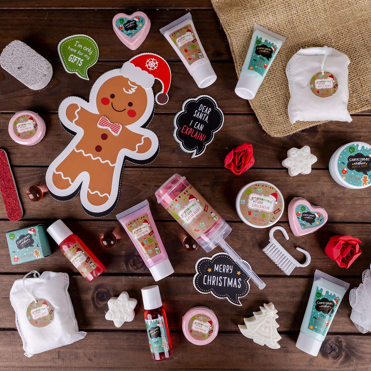 Accentra Xxl Beauty Adventskalender Gingerbread- Weihnachtskalender Für Frauen Und Kinder Im Witzigen Lebkuchen-Mann Design Mit Kosmetik Inhalt: Body Lotion, Badekugeln, Seife, Badesalz Uvw