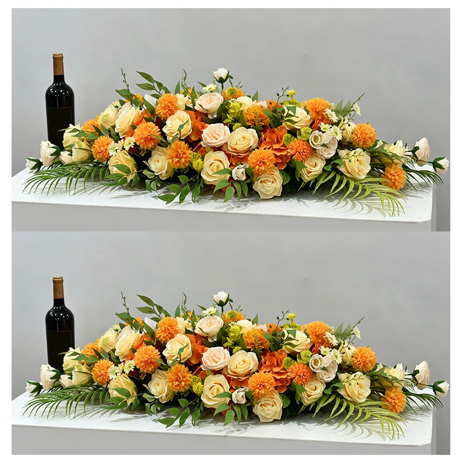 Corporate Event Table Floral, Business Table Centerpiece, Office Meeting Decor, Elegant Artificial Floral Arrangement For Business Occasions, Corporate Events, Meetings(Size:100*40*25cm,Color:E-2 Pcs)