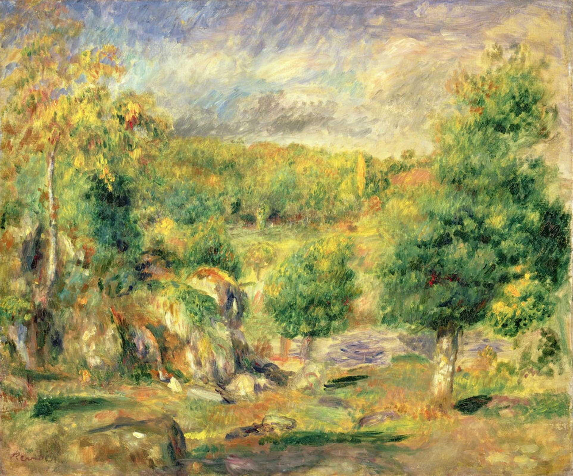 RZHRHJES Famous Painting Poster Art Canvas Print Retro Picture Pont Aven by Pierre Auguste Renoir Poster Wall Art for Home Decor 60x90cm