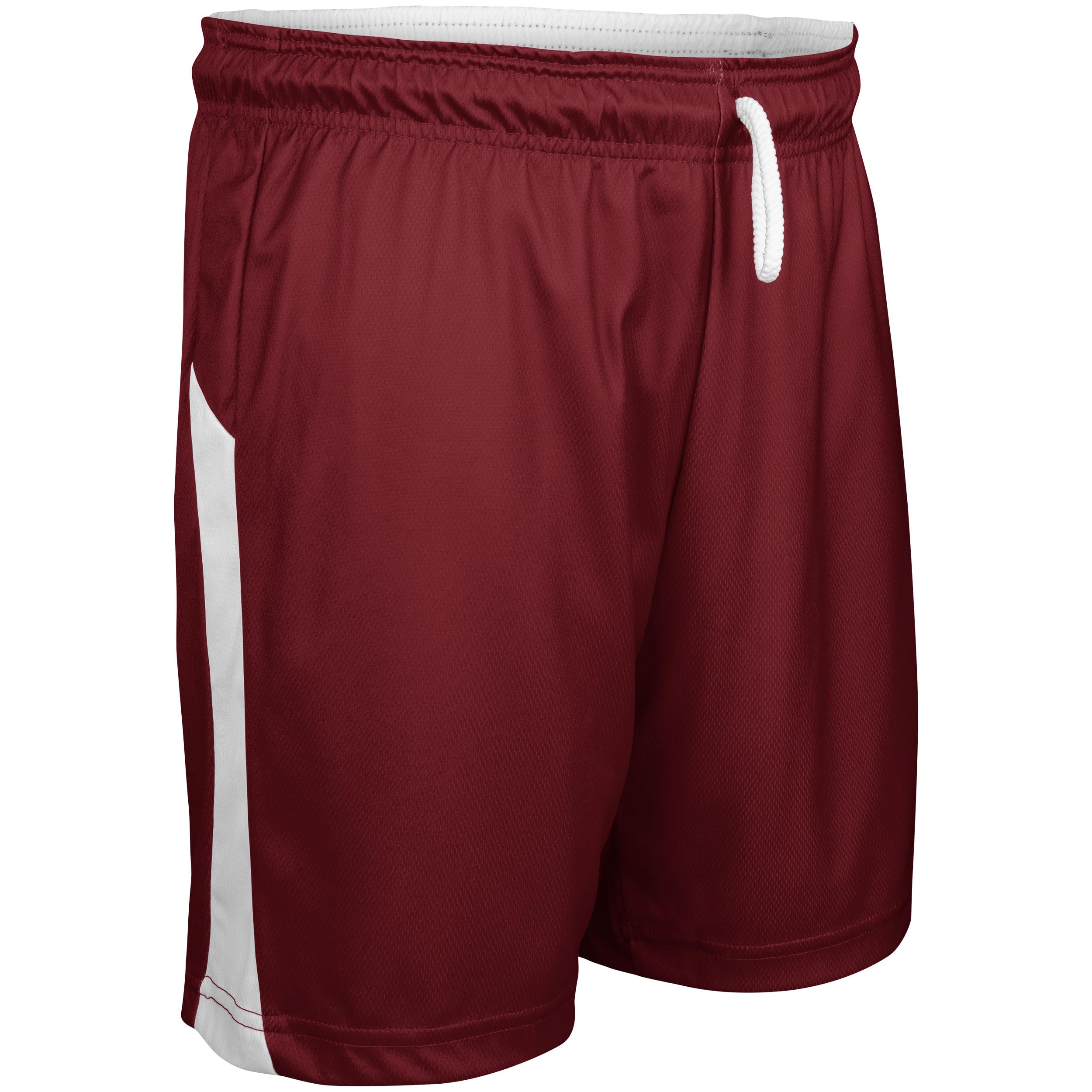 CHAMPRO Men's Swish Reversible Basketball Shorts Maroon, White