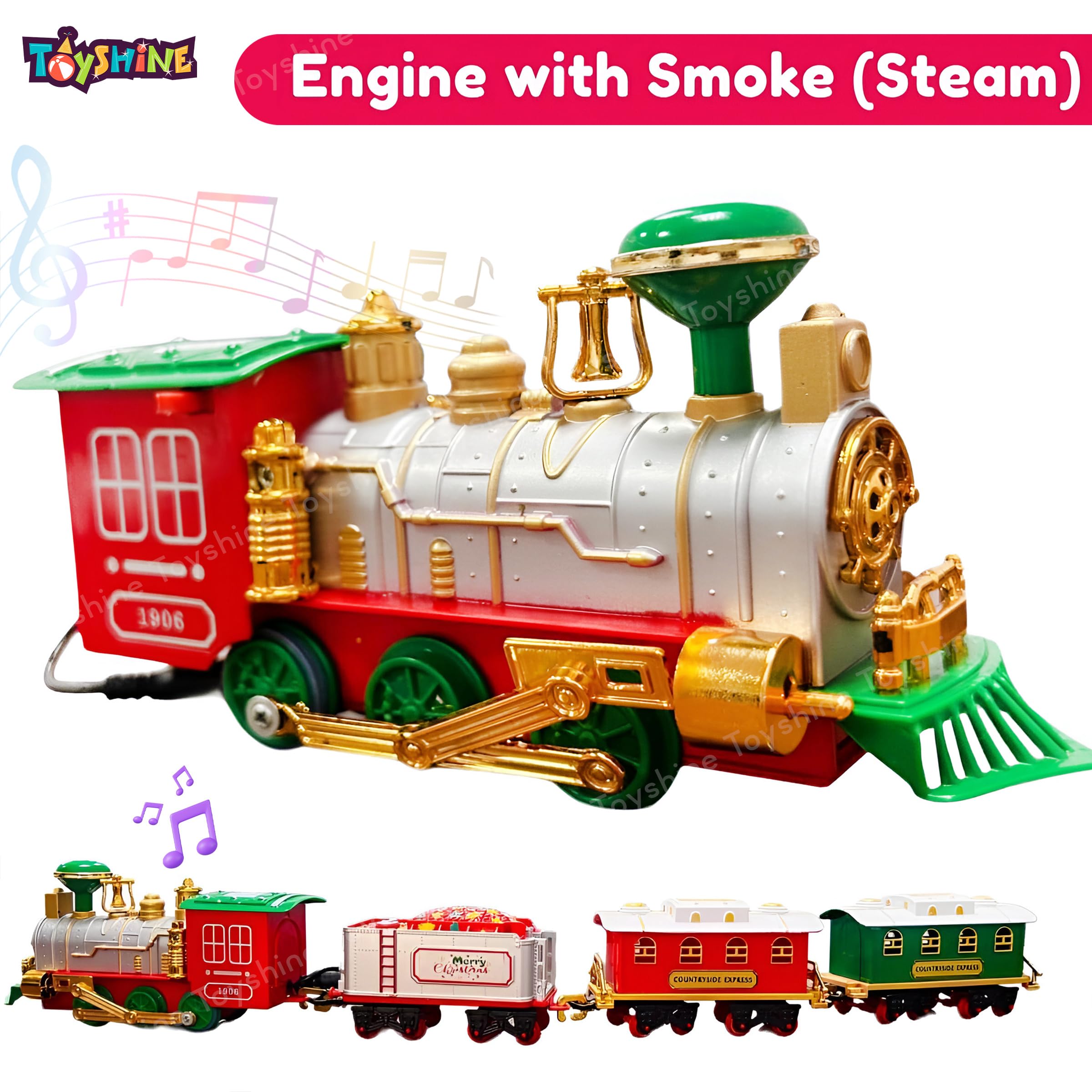 Buy Toyshine Battery Operated Rechargeable Christmas Toy Train