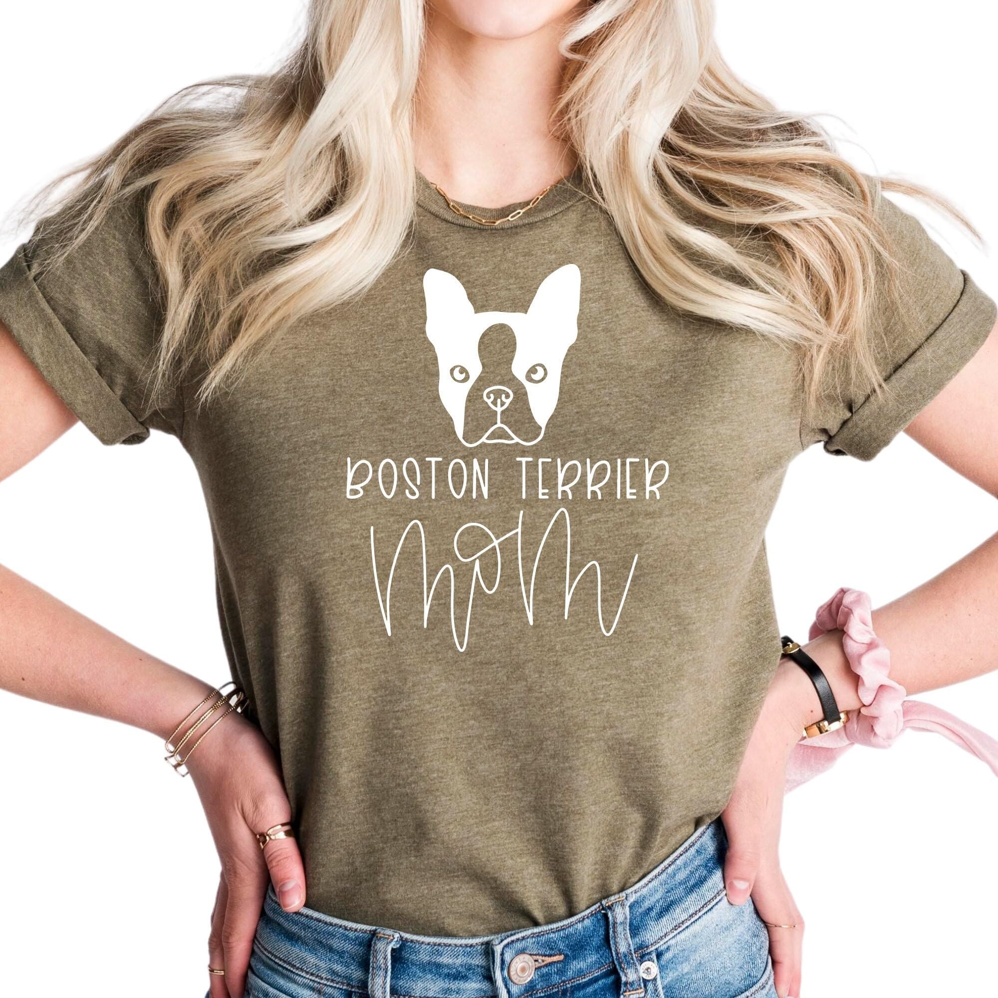 Custom Shirt For Boston Terrier Mom Boston Terrier Lover Personalized Dog Name Shirt Boston Terrier In Pocket Tee