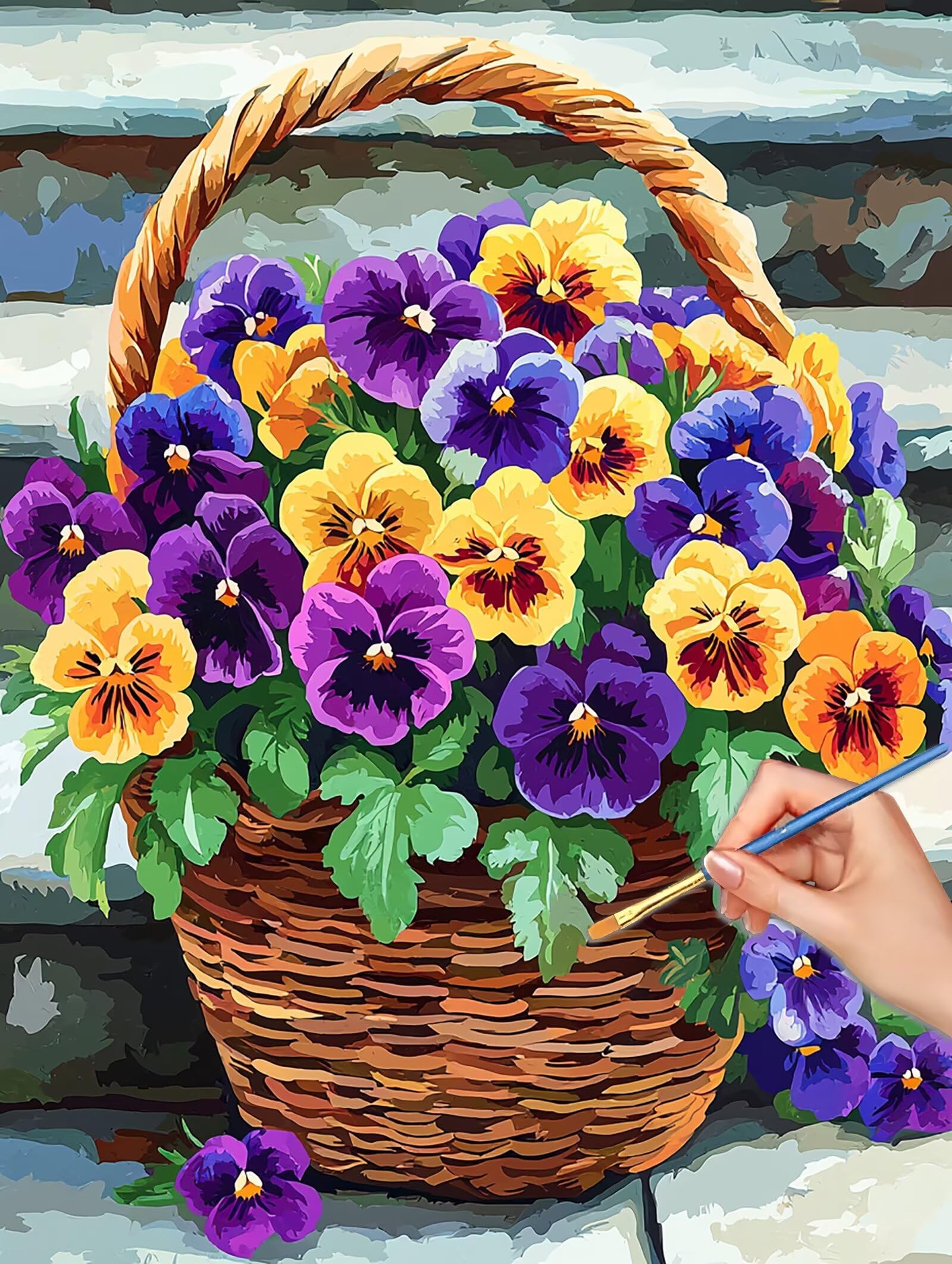 Malowanie po numerach Orchidea, 90x120cm Malowanie według numerów Kwiat dla dorosłych, Bezramowe, Zestaw do malowania olejnego na płótnie z 3 pędzlami, Pigment akrylowy, Paint by Numbers Dekoracja