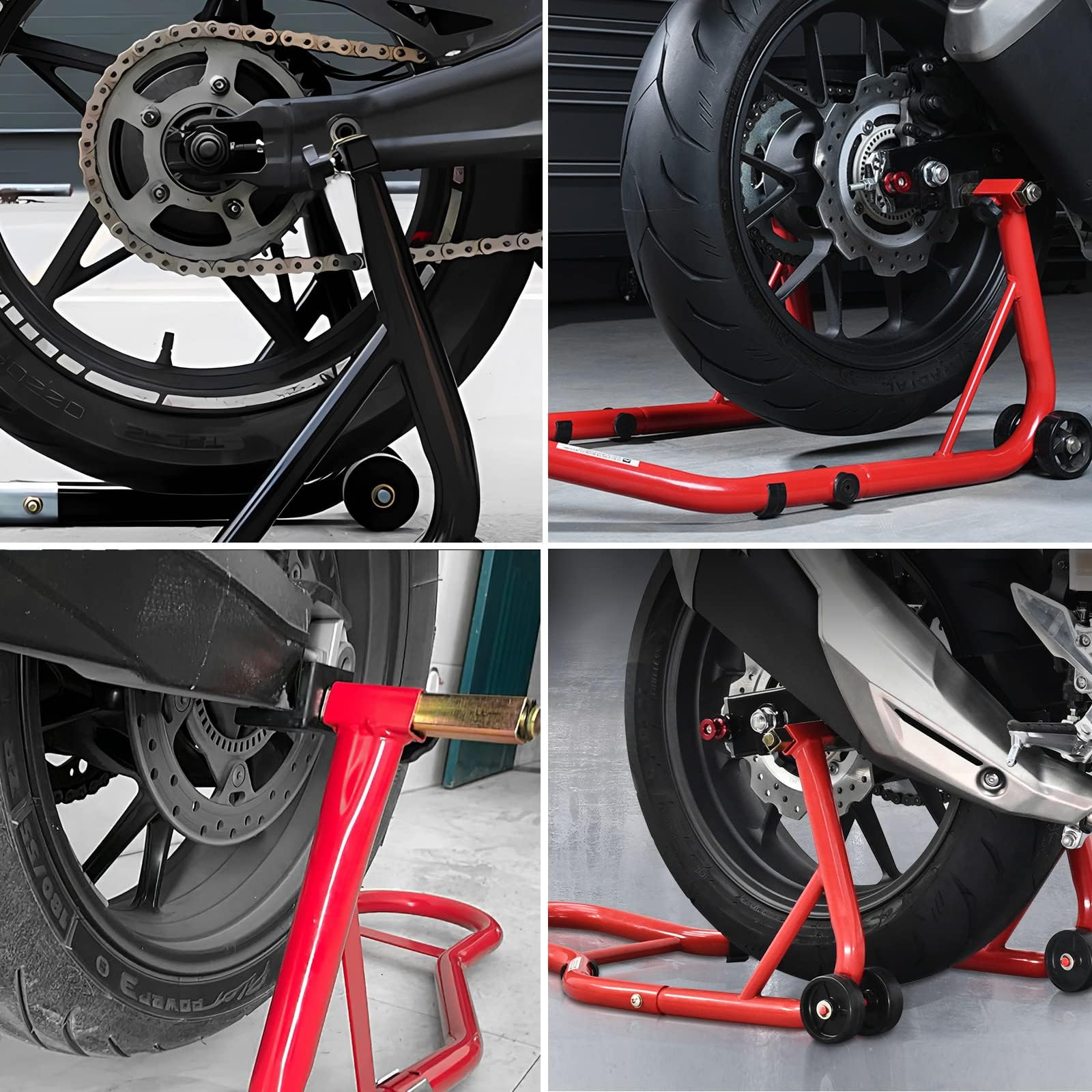 Supporto a forcella per cavalletti moto, cavalletto posteriore, gancio per treppiede di sollevamento forcellone per sollevatori moto, stile C