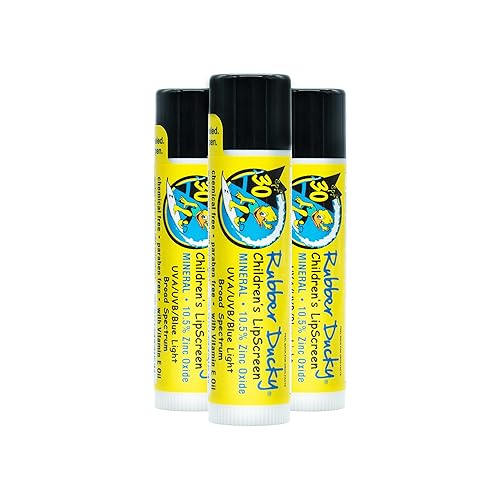 Rubber Ducky SPF 30 - Bálsamo labial mineral natural para niños, 10.5% de óxido de zinc no nano protector solar hidratante para labios, protección