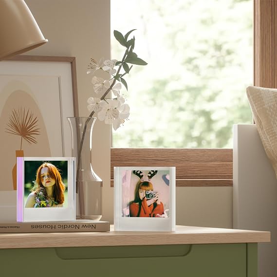 WINKINE Polaroid Frame - Acrylic Picture Frame for Polaroid i-Type/600/SX-70 Film, 4.2'' x 3.5'' Photo Display Instax Film Display for Countertop, Tabletop