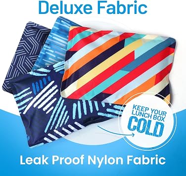 Reusable Ice Packs for Lunch Box and Coolers, Soft Flexible BPA Free 4 Pack