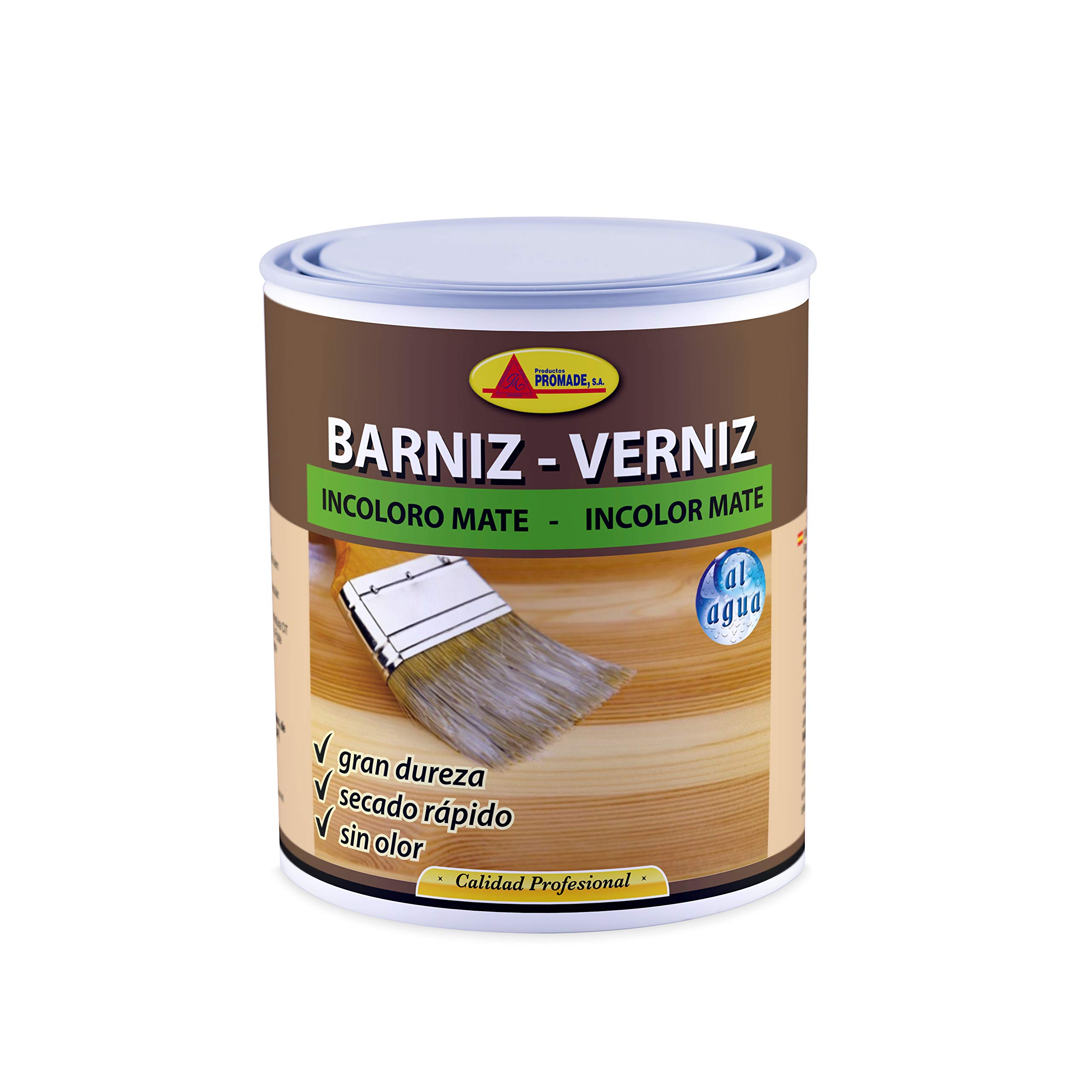 Promade - Barniz Incoloro Mate al Agua - Protege y Decora Maderas de Interior - 4L