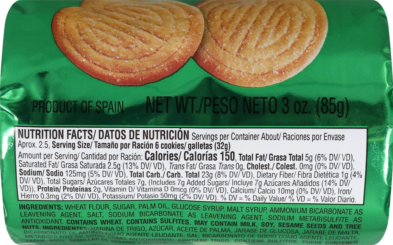 Goya Foods Palmerita Cookies, 3 Ounce (Pack of 32)