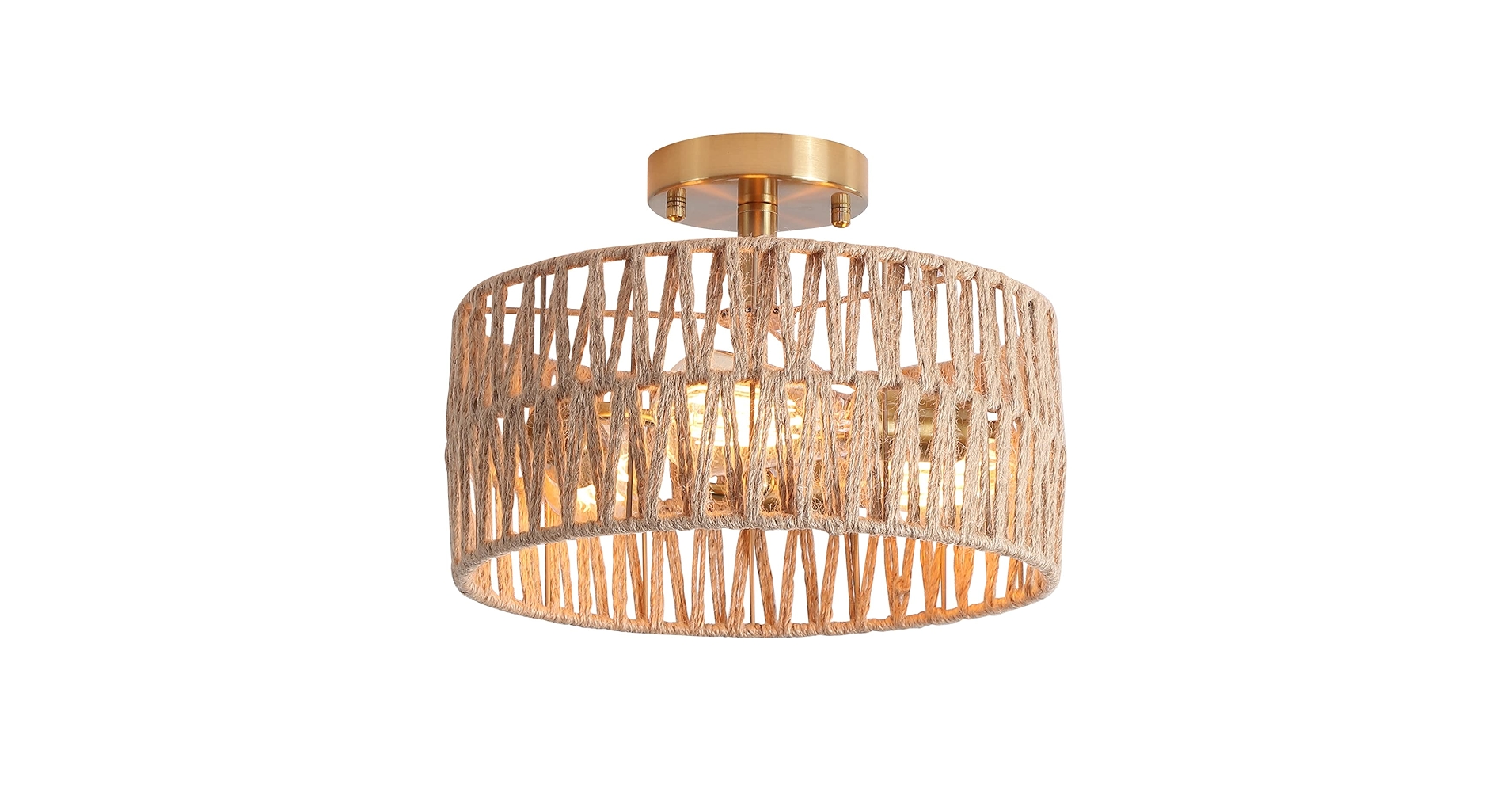Amazon.com: Hchunqjor 3-Light Antique Gold Woven Flush Mount