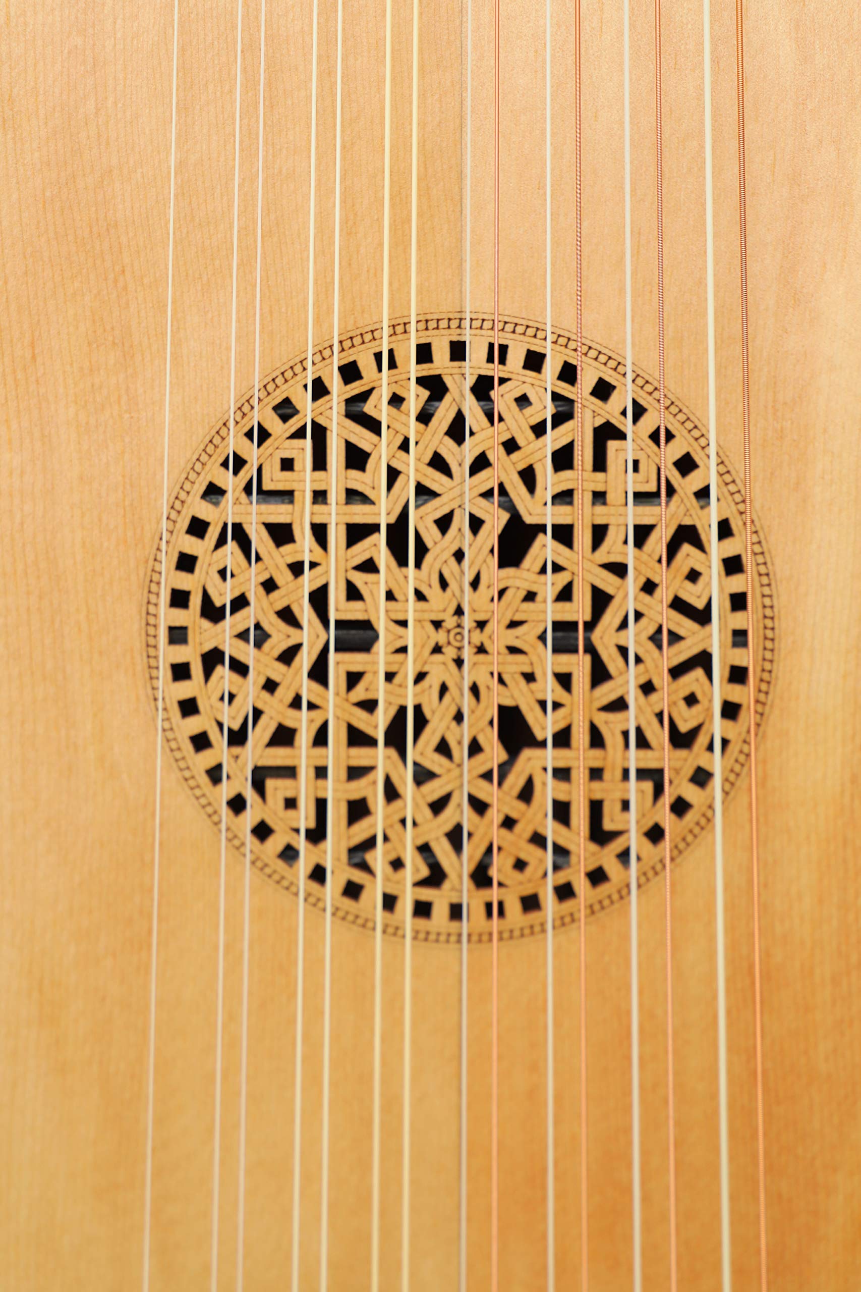 Renaissance Lute Deluxe, sinistro 8 corsi, acero