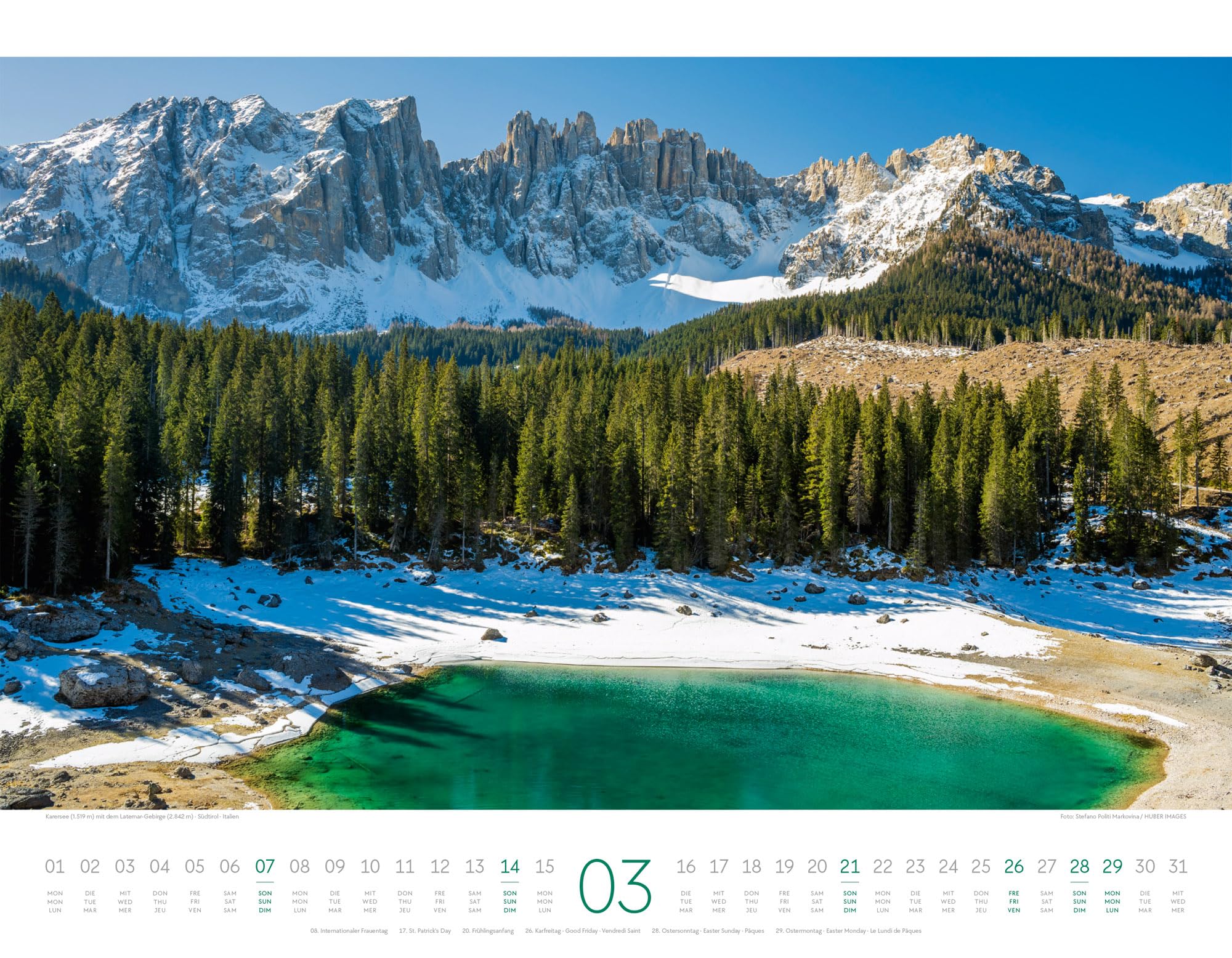 Bergwelt Dolomiten Kalender 2027: Bildgewaltiger Berge-Kalender im großen Querformat (54x42 cm) | Südtirol für Alpinist:innen und Wander:innen