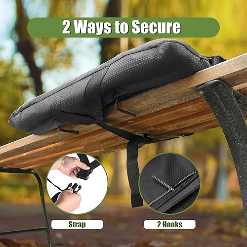 Miniatura 5 de Sillas de estadio plegables extra anchas con respaldo y cojín, diseño estilo sofá, 6 posiciones reclinables, asientos impermeables (1, gris, 26