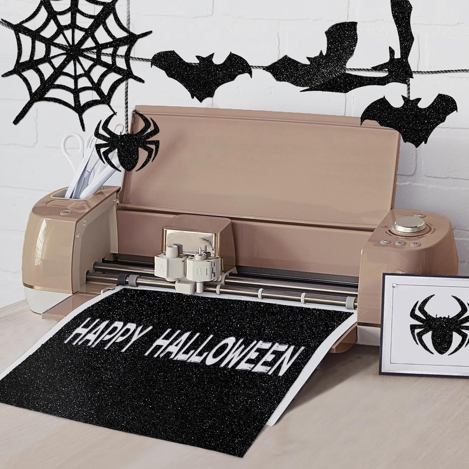 Double-sided Black Glitter Cardstock 12x12 - Goefun 24 Sheets 280GSM/100LB Black Cardstock Paper for Halloween, DIY Crafts, Scrapbooking