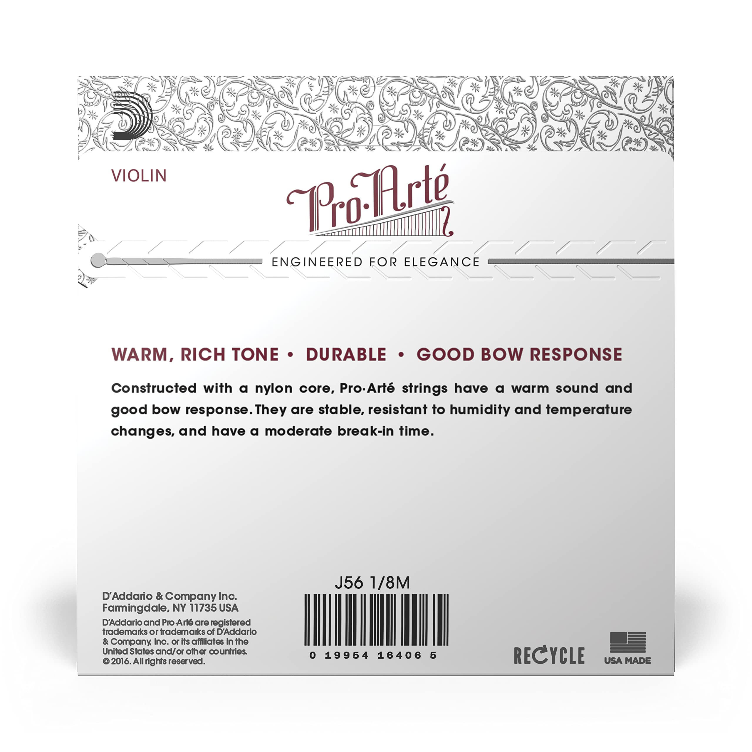 Set di corde D'Addario Pro-Arte per violino, scala 1/8, tensione media