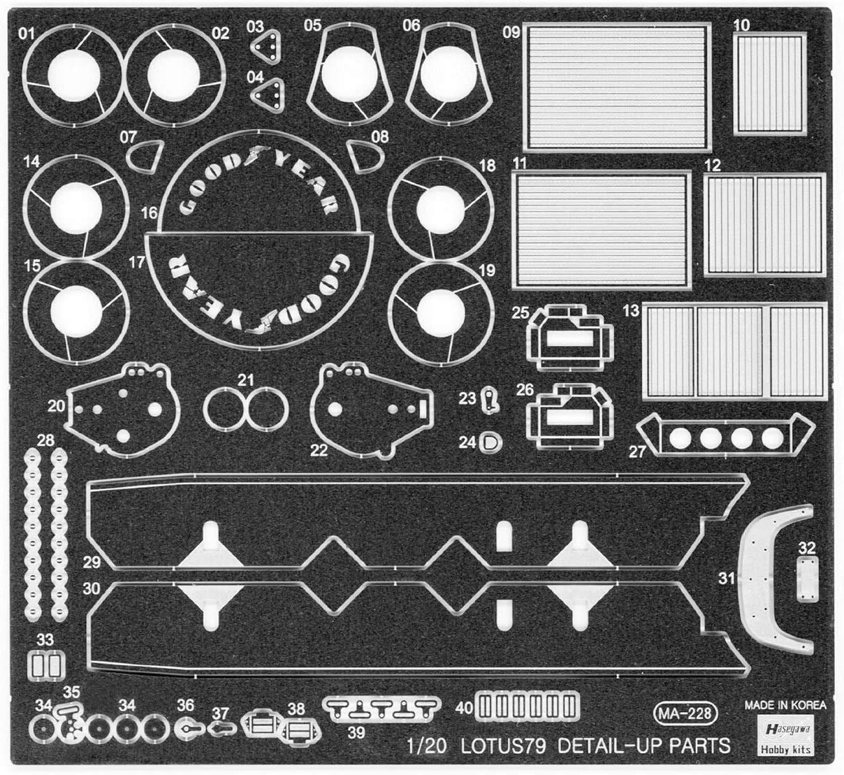 Hasegawa 1/20 Scale Etching Parts for LOTUS79 - Plastic Model Building Kit # 72143