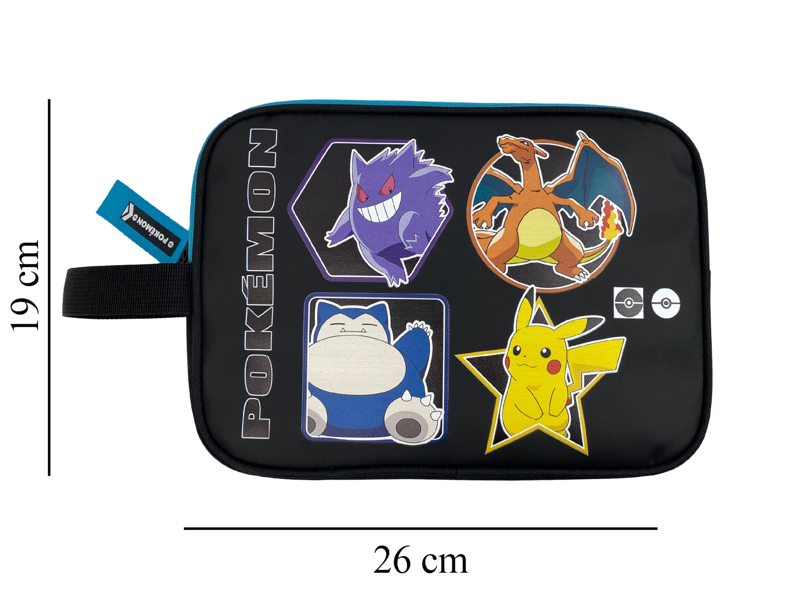 Pokémon Borsa da Toilette da Viaggio Nero Geo Prodotto Ufficiale