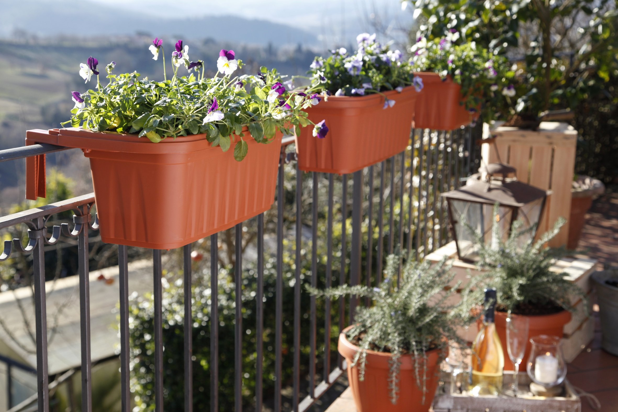 mauer blumenkasten Blumenkasten FIONA Metall Blumenwandkorb H/B/T 25/110/24 cm Eisen, dun