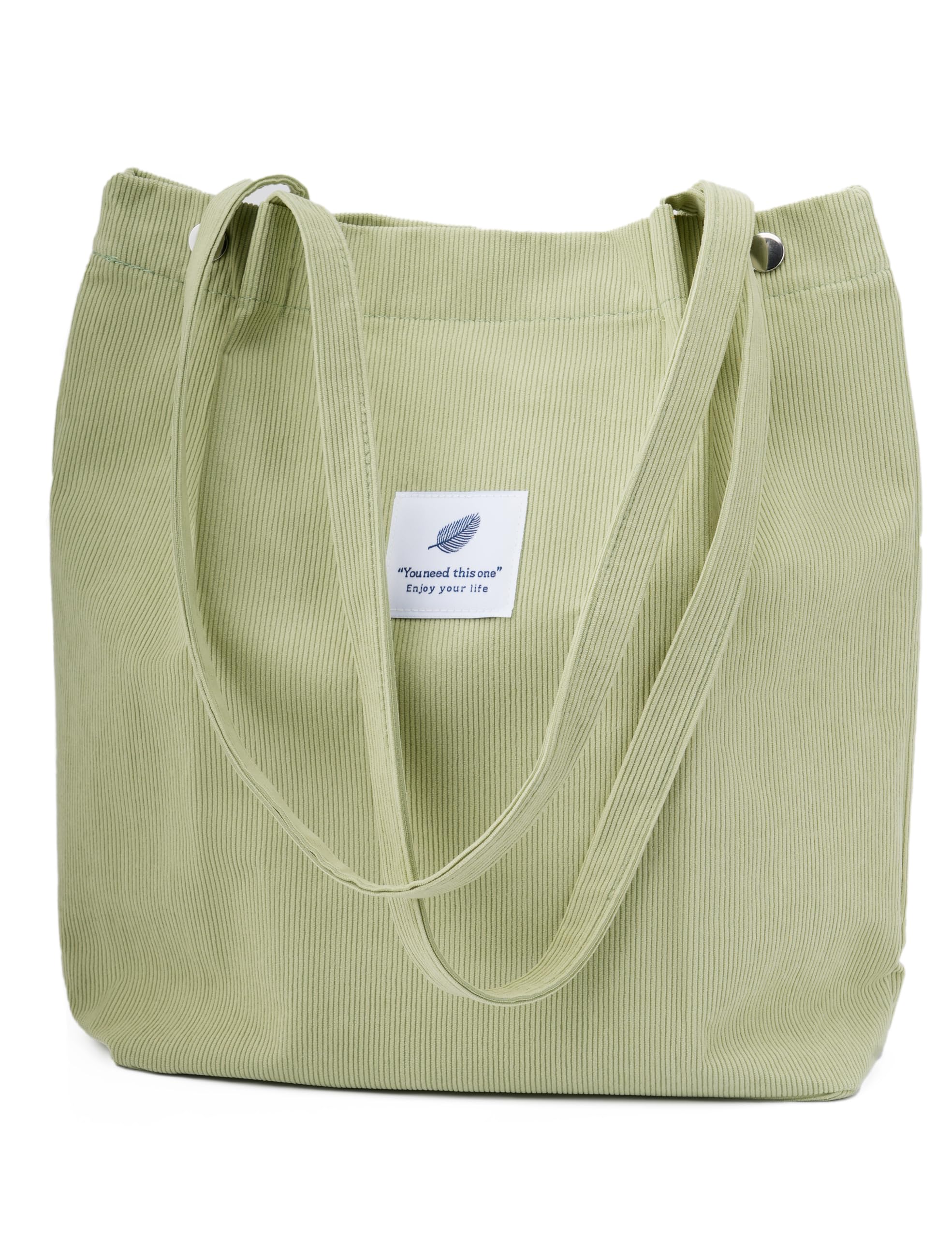 TOPASION Cute Corduroy Tote Bag Canvas Shoulder Handbags for Women Travel Shopping