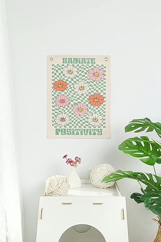 Miniatura 2 de Ralxion Tapiz de positividad radiante, tapiz pequeño de 12 x 16 pulgadas para colgar en la pared del dormitorio, baño, para adolescentes y mujeres