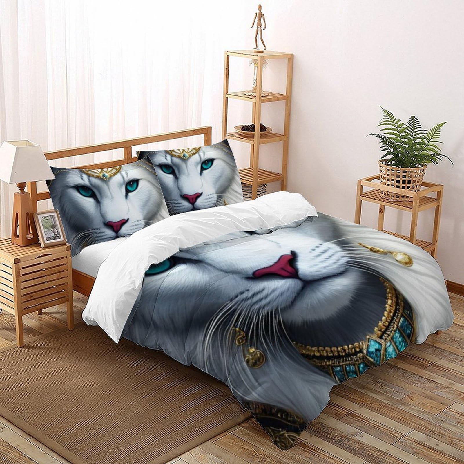 Ensemble de lit chat 3D respirant pour éliminer la transpiration nocturne