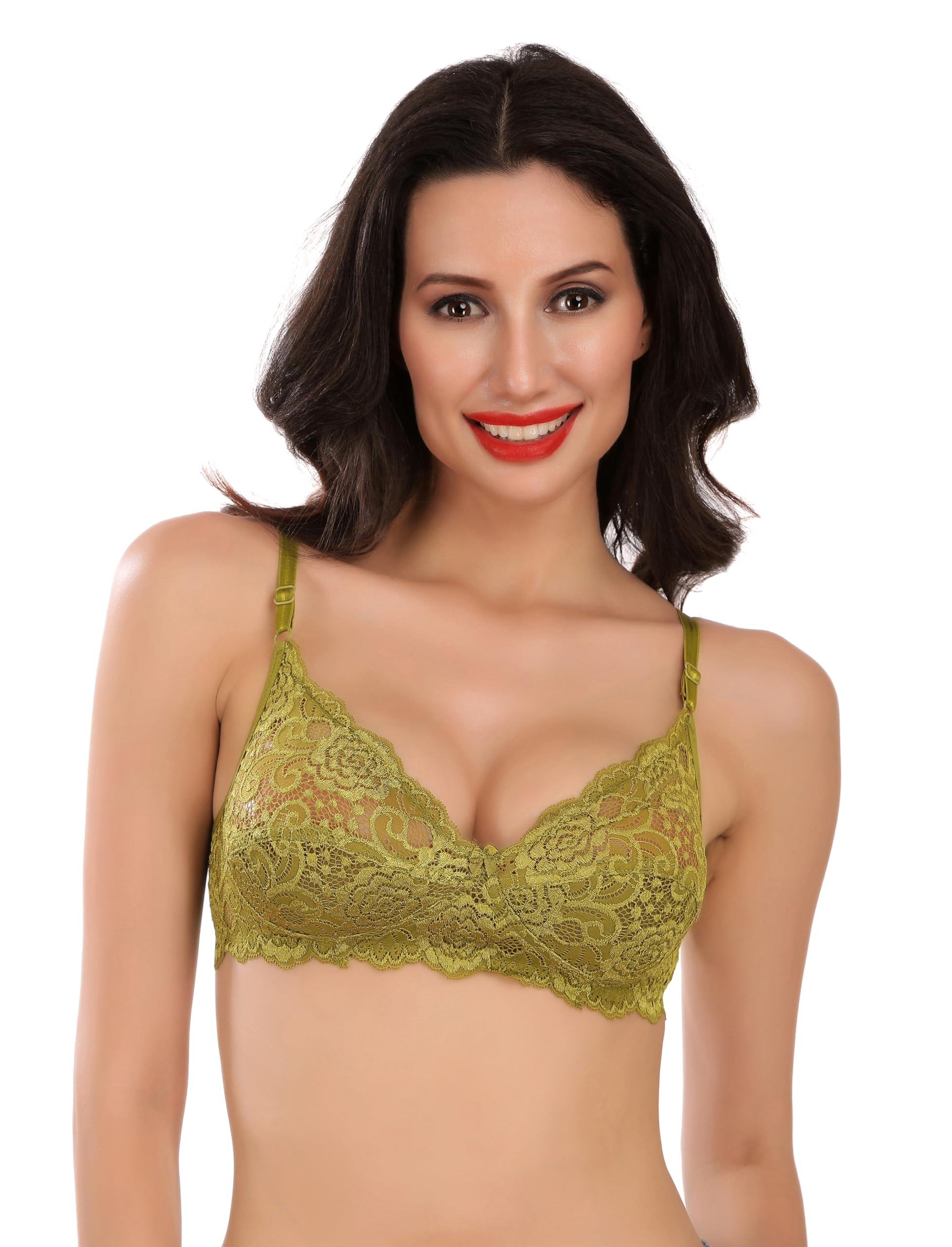 tipsy Women's Non Padded Non Wired Floral Lace Bra-picture-13