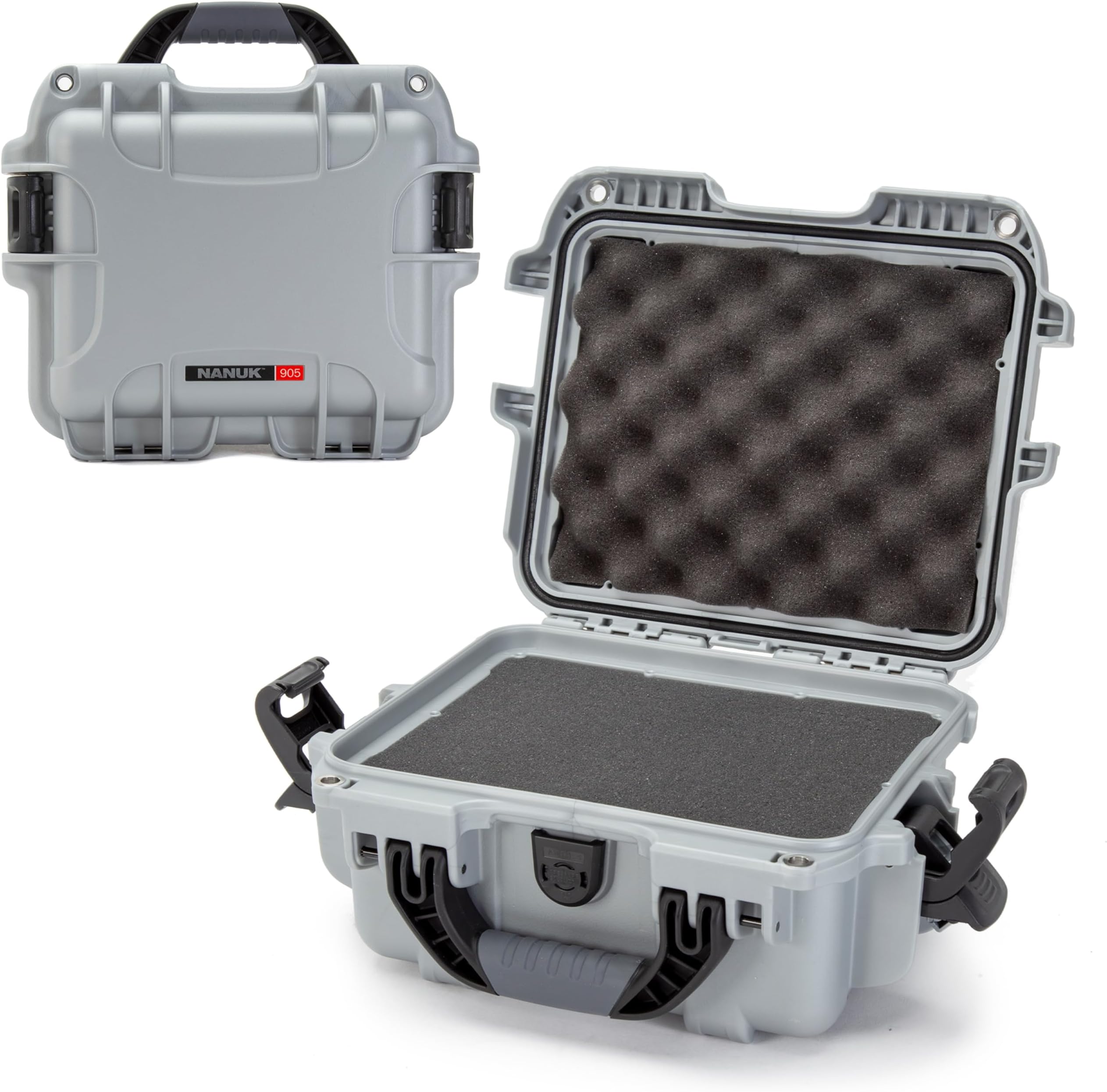905 Hard Case with Foam โ IP67 Waterproof Hard Case, Protective Hard-Shell Box for Camera, Drone & Gear โ Impact-Resistant, Dustproof, Travel-ready, 12.5โ x 10.1โ x 6โ, Made in Canada โ Silver