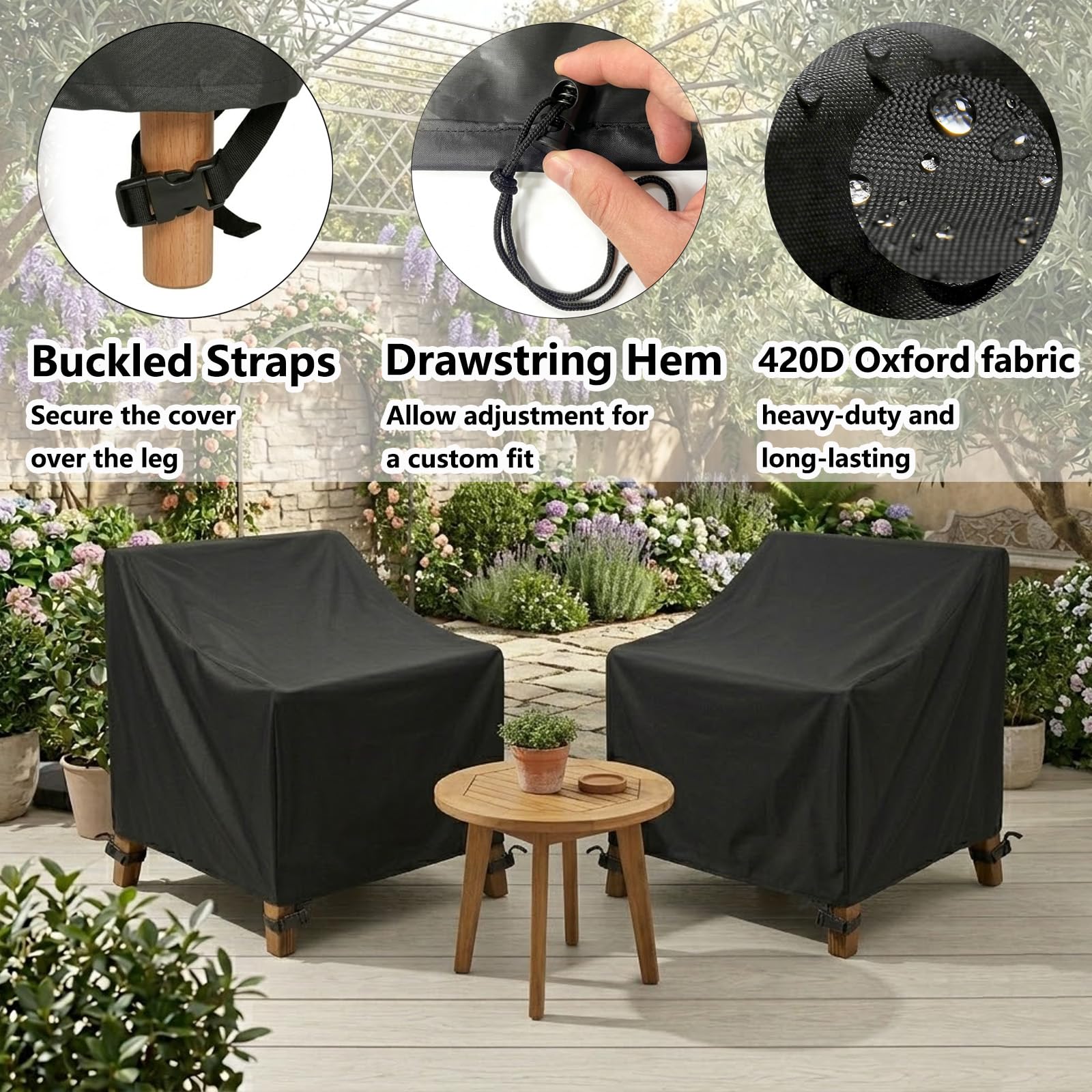 How to Store Patio Furniture: 5 Rules That Actually Work (2026) 2 ENGOVA Patio Chair Cover 420D Heavy Duty Waterproof Outdoor Single Seat Sofa Cov - product photo