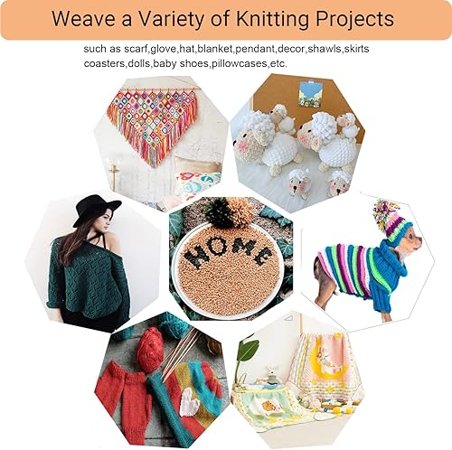 Miniatura 6 de Hobekoee Juego de 60 agujas de tejer de aluminio, color recto, de acero inoxidable, de un solo punto, longitud de 13.8 pulgadas para tejer a mano