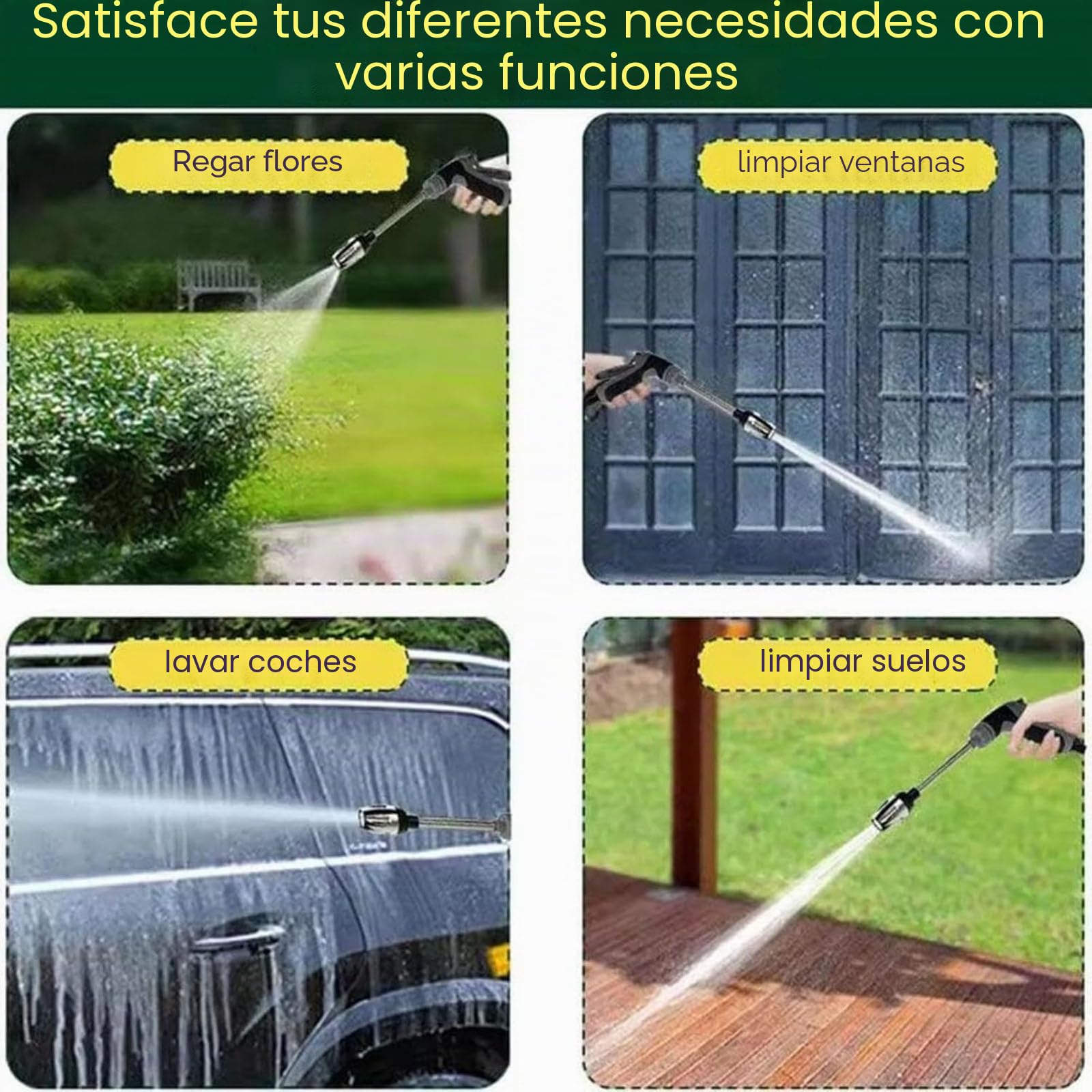Boquilla de lavado a presión, accesorio de chorro de agua de alta presión para manguera, elimina sin esfuerzo la suciedad y las manchas