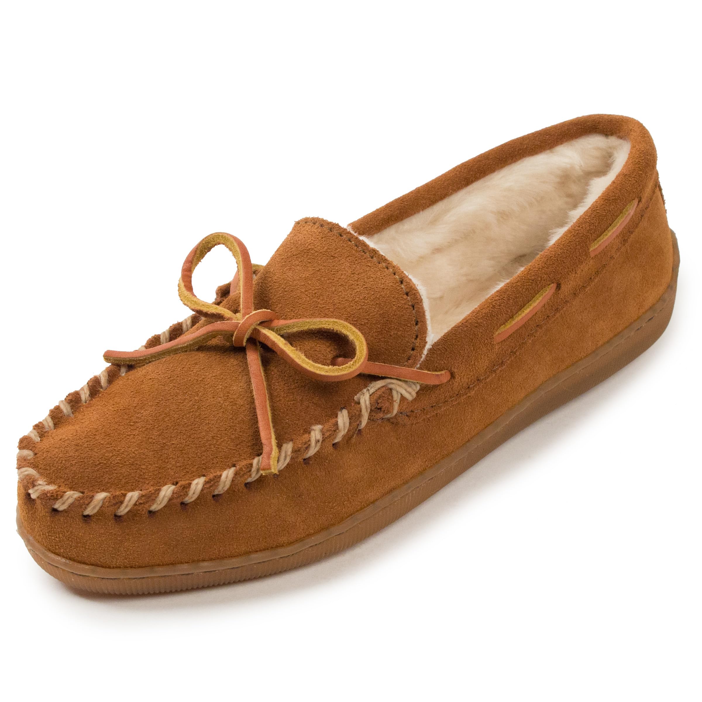 Minnetonka Womens Pile Lined Hardsole Moccasin Slipper
