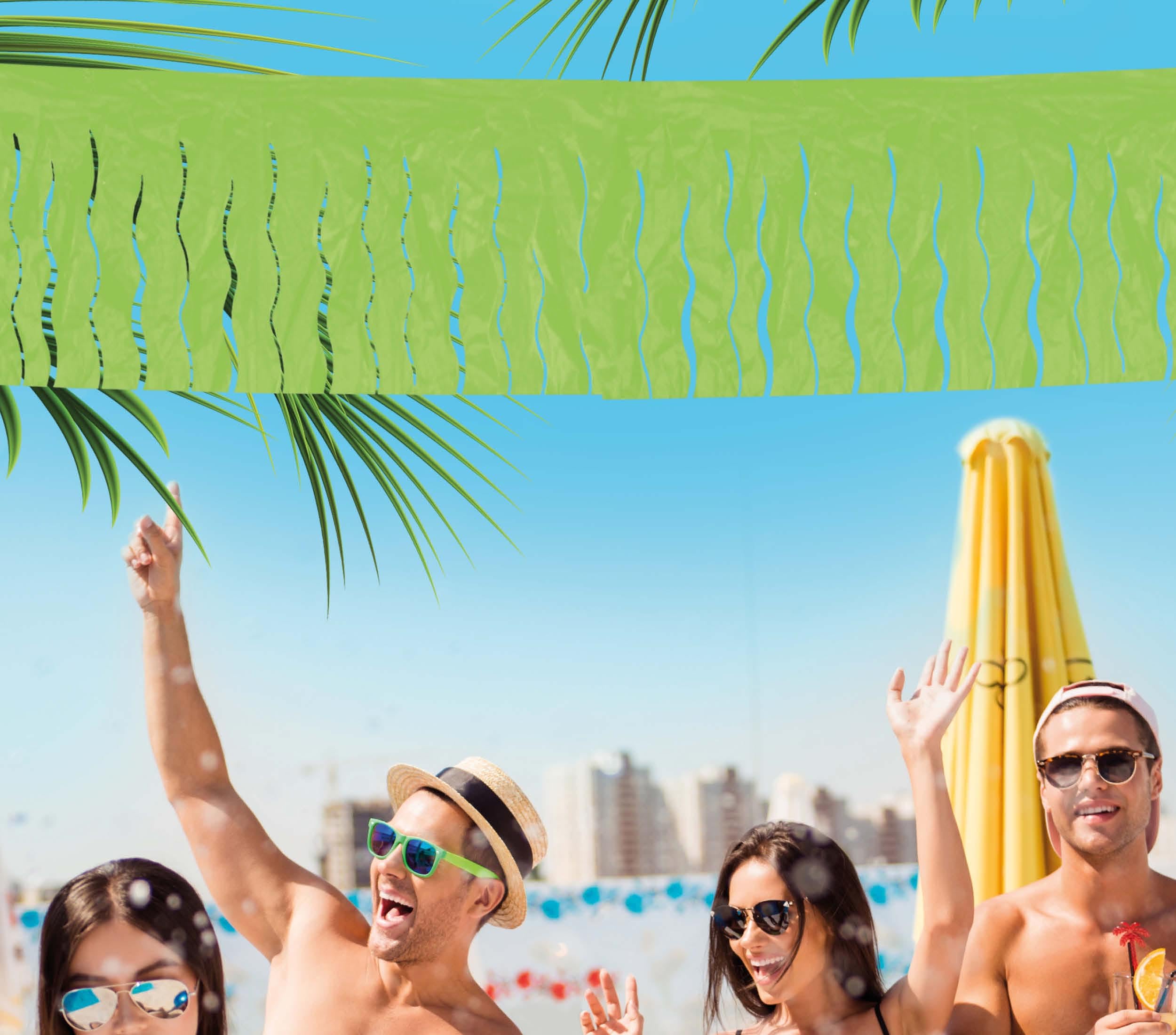 Fiestas Guirca Party Garland with Fringes Decorations 25 Metres, Green