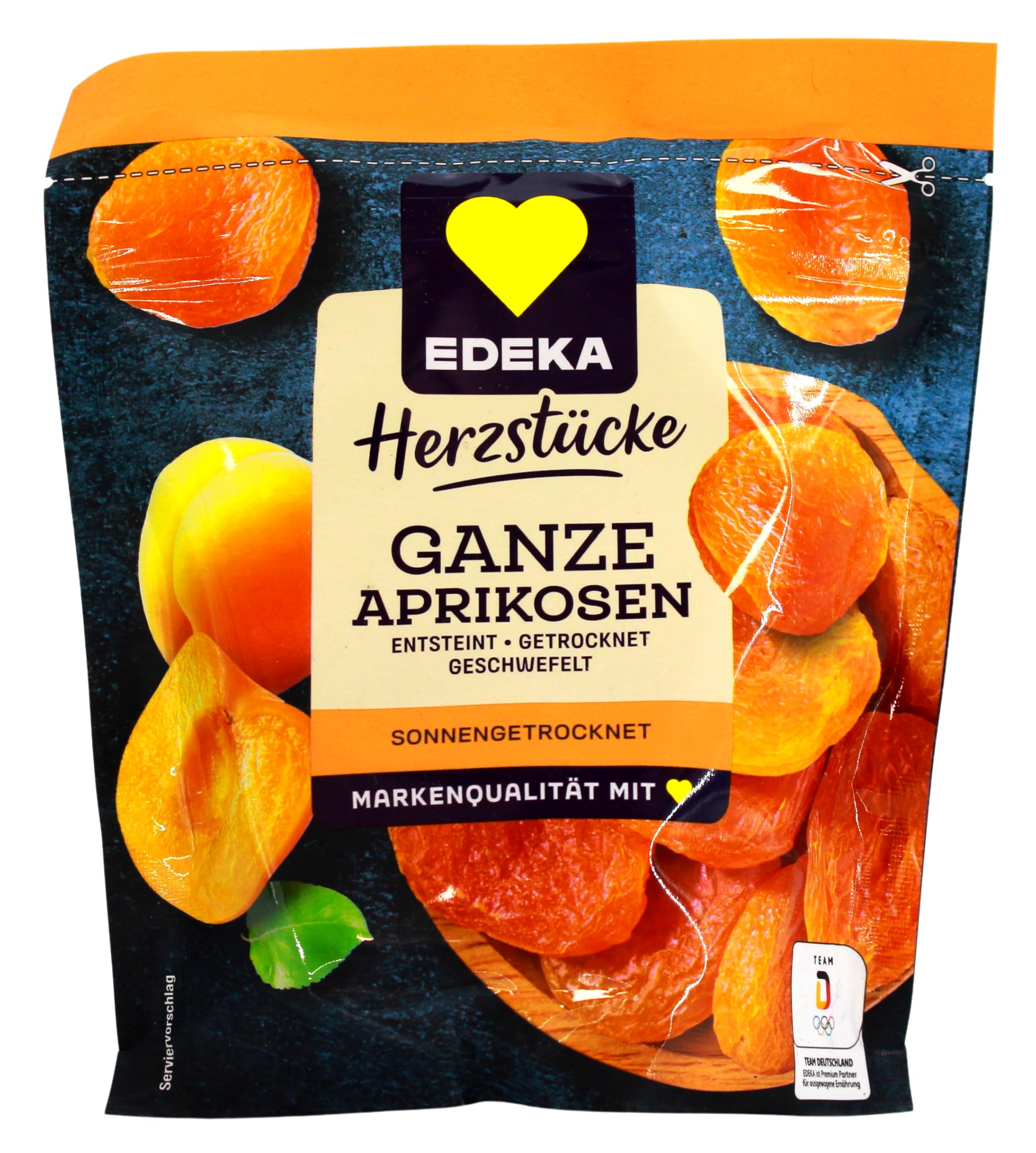 Herzstücke Ganze Aprikosen entsteint getrocknet geschwefelt, 10er Pack (10 x 200g)