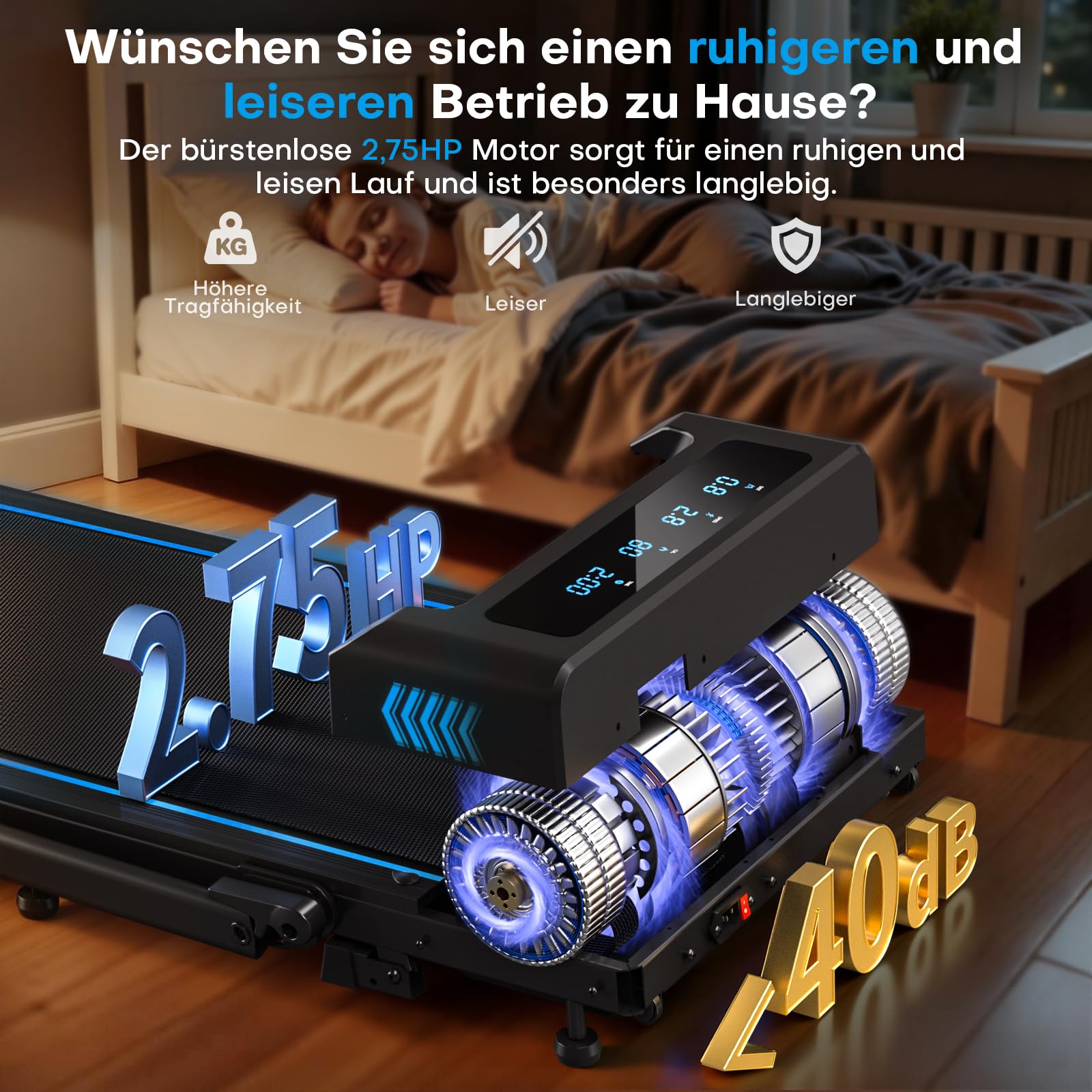 Laufband für Zuhause, 5 in 1 Walking Pad, 12km/h Klappbar Laufband mit 10% Steigung, 2.75HP bürstenlosem Motor Walking Machine mit LED-Anzeige, App-Kompatibilität, 12 Programmen, Doppeloperation