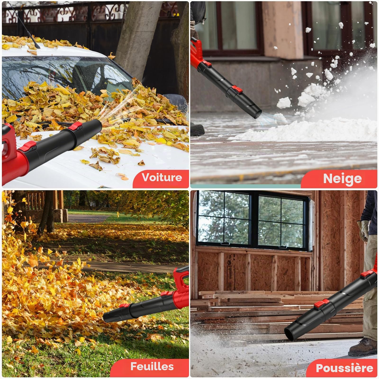 Souffleur de feuilles sans fil pour batterie Milwaukee 18 V, moteur sans balais, 18 000 tr/min, pour nettoyage de terrasse, cour, trottoir, jardin (outil nu, sans batterie)