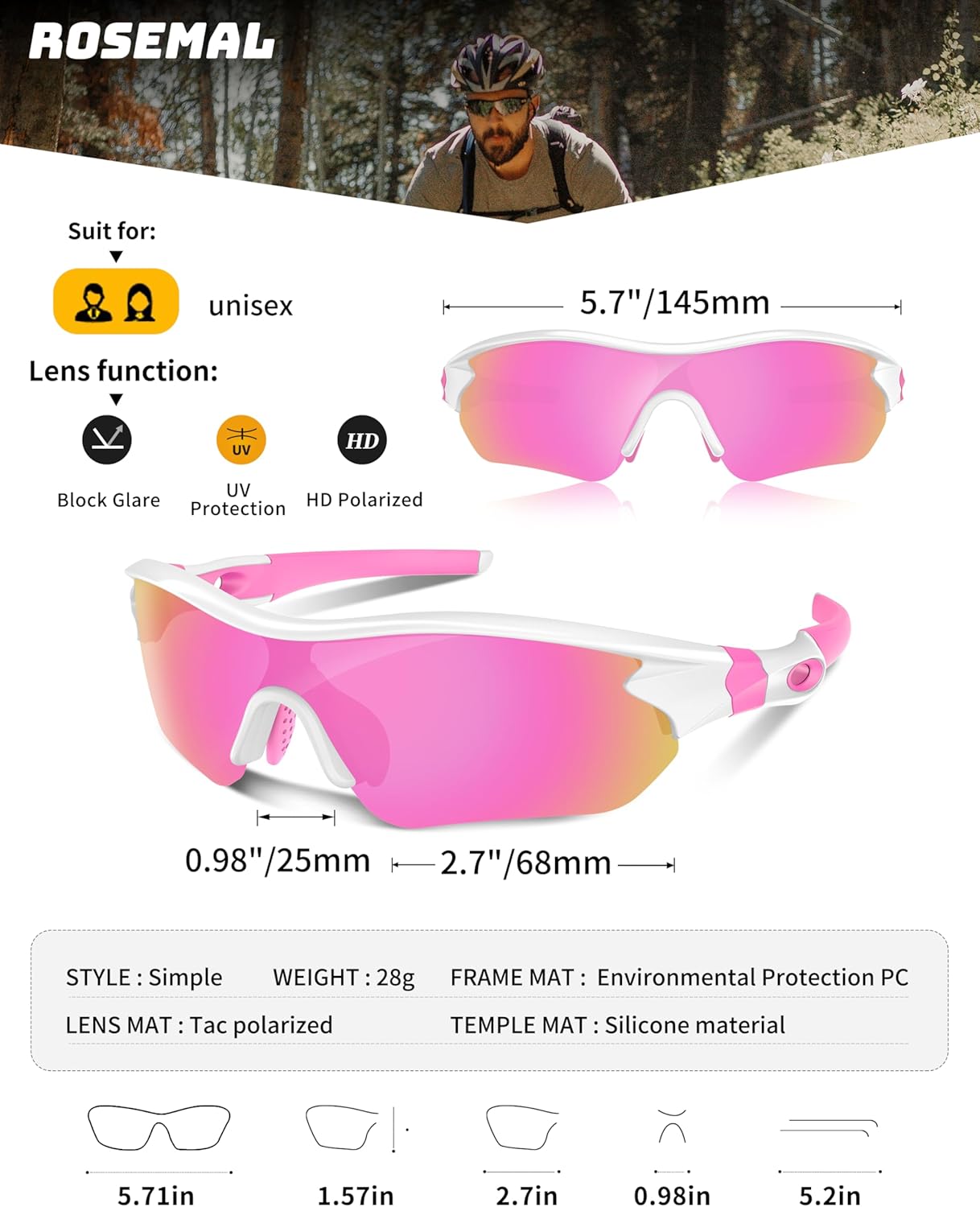 Polarized Sports Sunglasses for Men Women Youth Baseball Running Fishing Tennis Golf Cycling Driving Motor TAC UV400 TR90 - Image 2