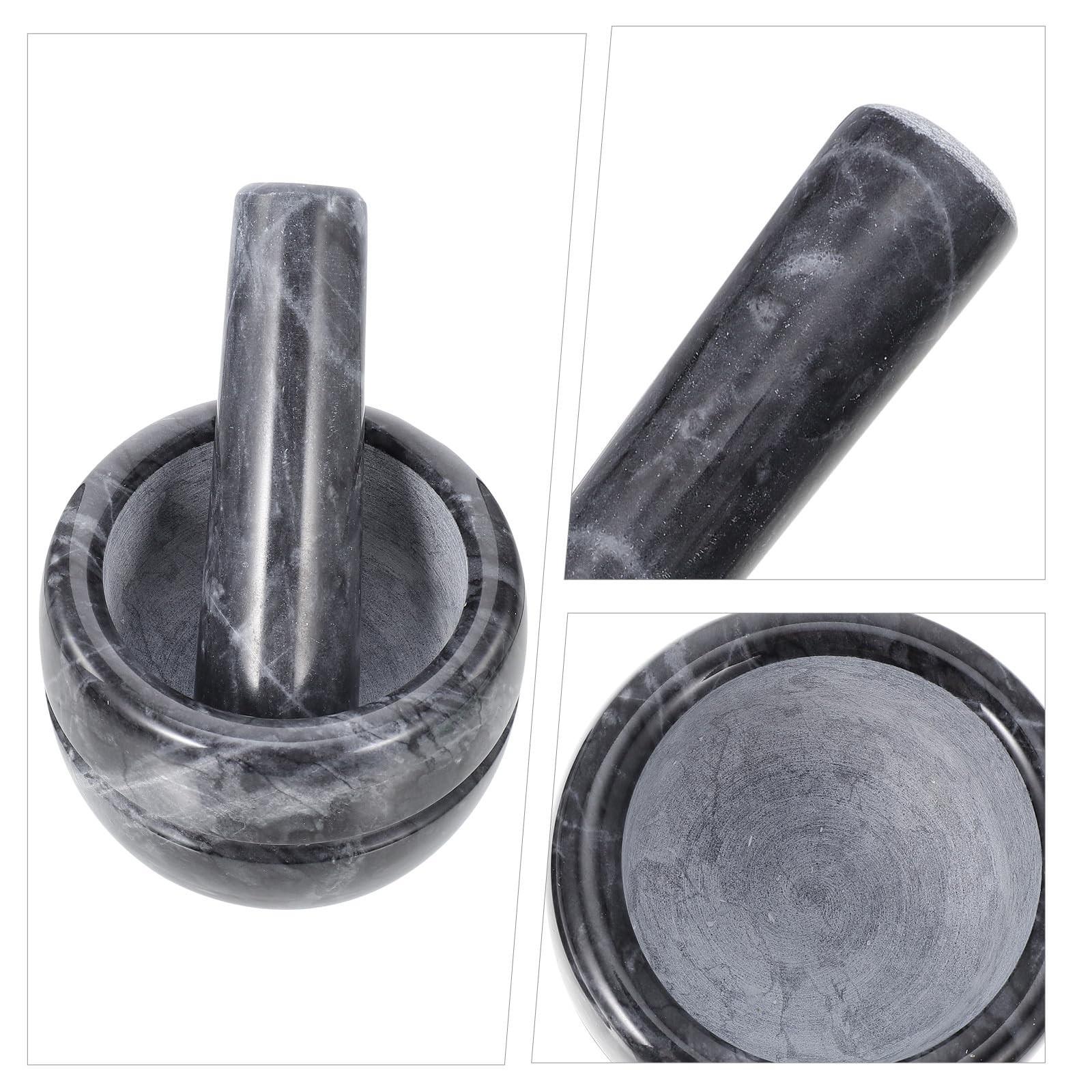 Beaupretty Schwarzer Marmor Knoblauch Zerkleinerungstopf mit Ergonomischem Stiel Praktischer Küchenhelfer für Restaurant und Zuhause Einfache Reinigung und Stilvolles Design