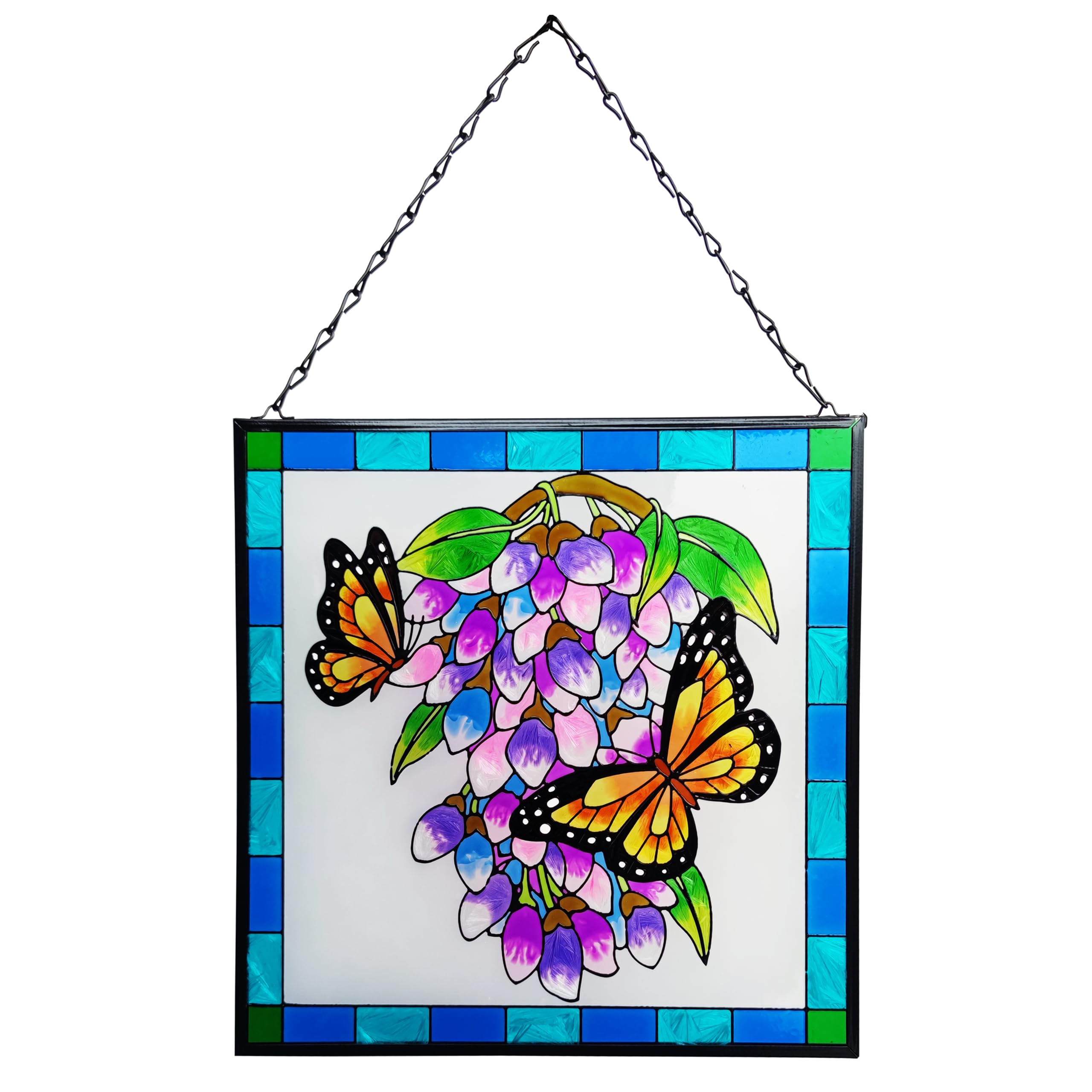 Schmetterling Buntglas-Fensterbehang – Sonnenfänger Mit Kette, Ca. 25,4 Cm, Für Innen Und Außen